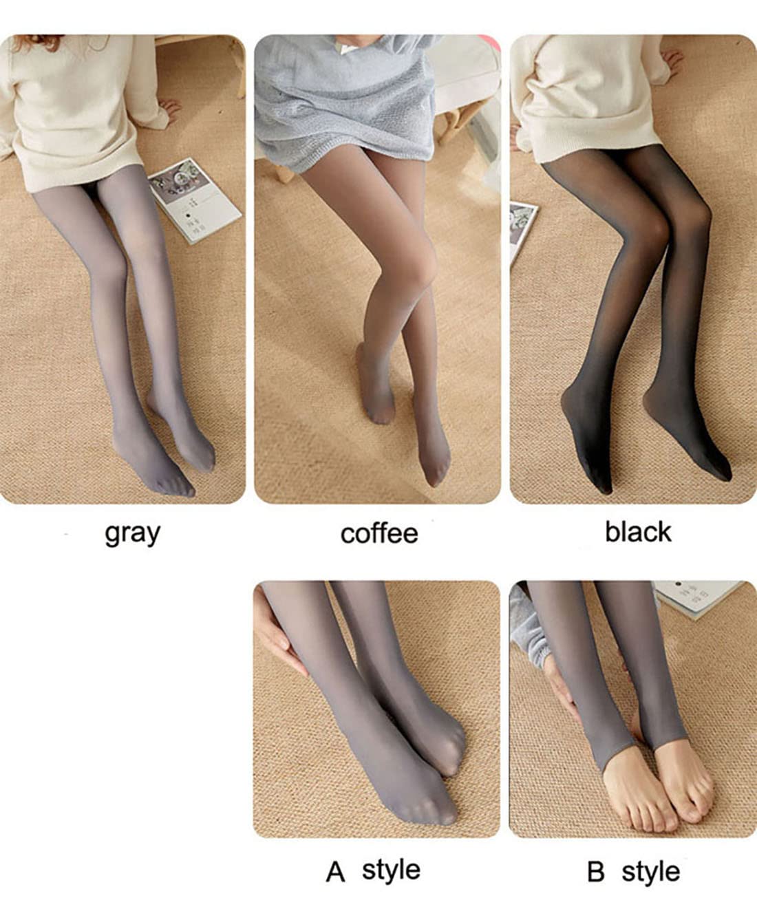 Women's Fleece Lined Thermal Tights - Fake Translucent Nude Warm Pantyhose, High Stretch Opaque Winter Leggings for Cold Weather & Outdoor Activities