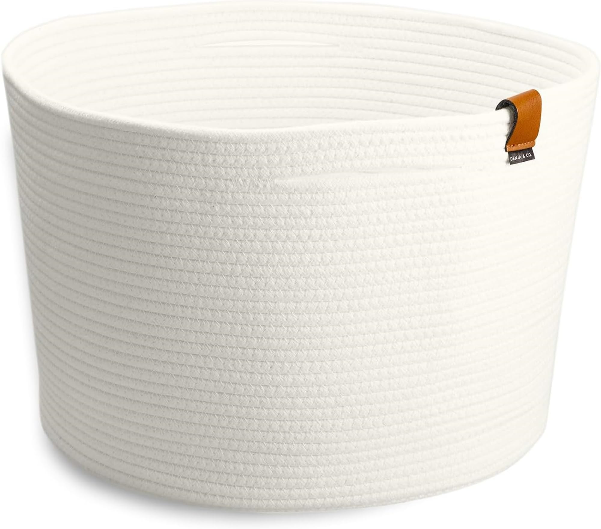 DENJA & CO Large Woven Cotton Rope Basket - 17.7