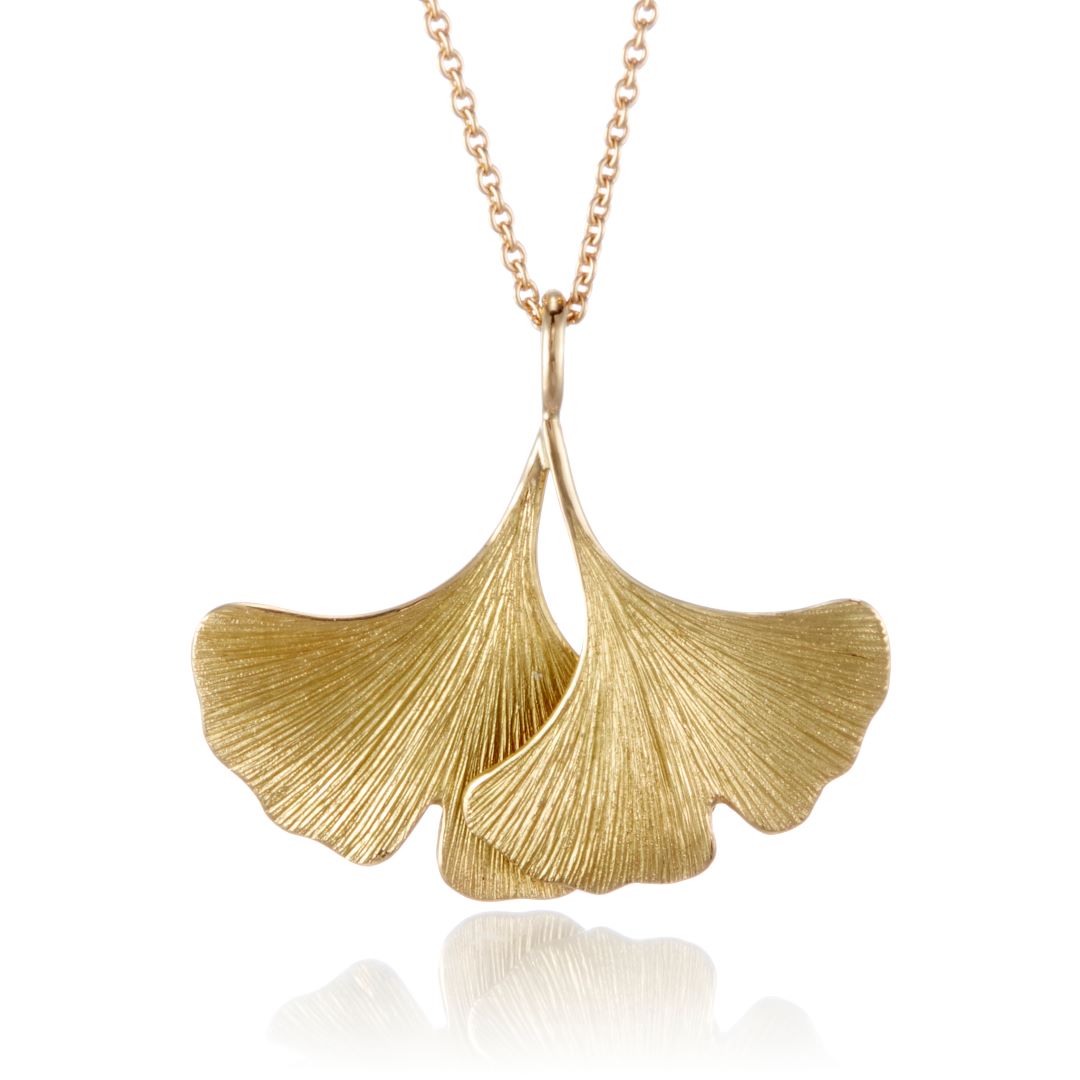 Elegant Double Ginkgo Leaf Pendant Necklace - Sterling Silver Botanical Jewelry for Women - Perfect for Nature Lovers, Boho Style & Everyday Wear