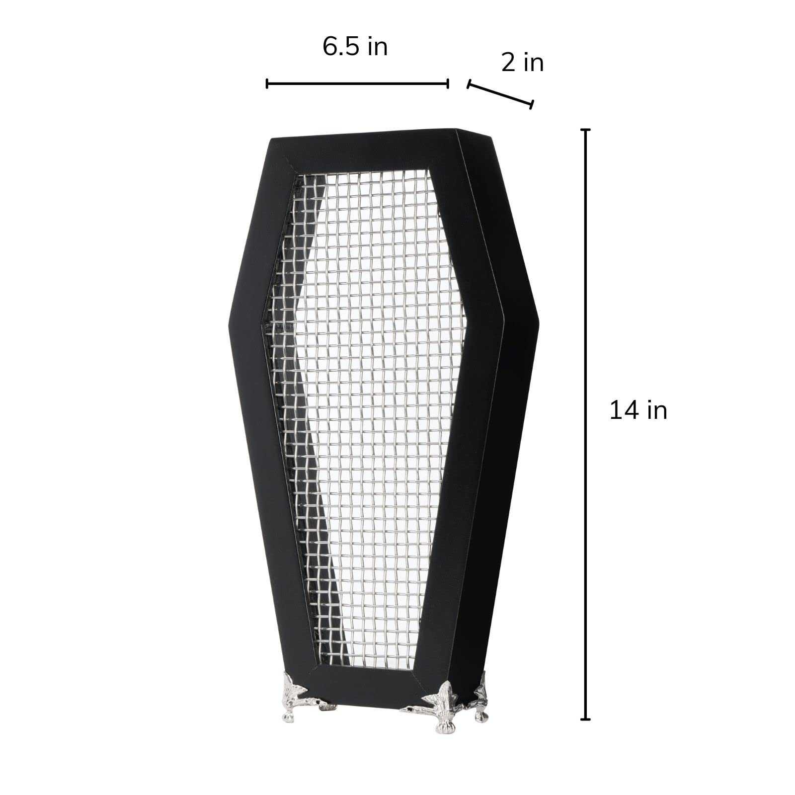 Gothic Coffin Mesh Jewelry Holder - Necklace Earring Bracelet Organizer Display Rack for Chains, Bangles & Accessories | Perfect for Goth Home Decor, Bedroom Vanity & Bathroom Storage | Unique Gothic Gift Idea for Women & Teens