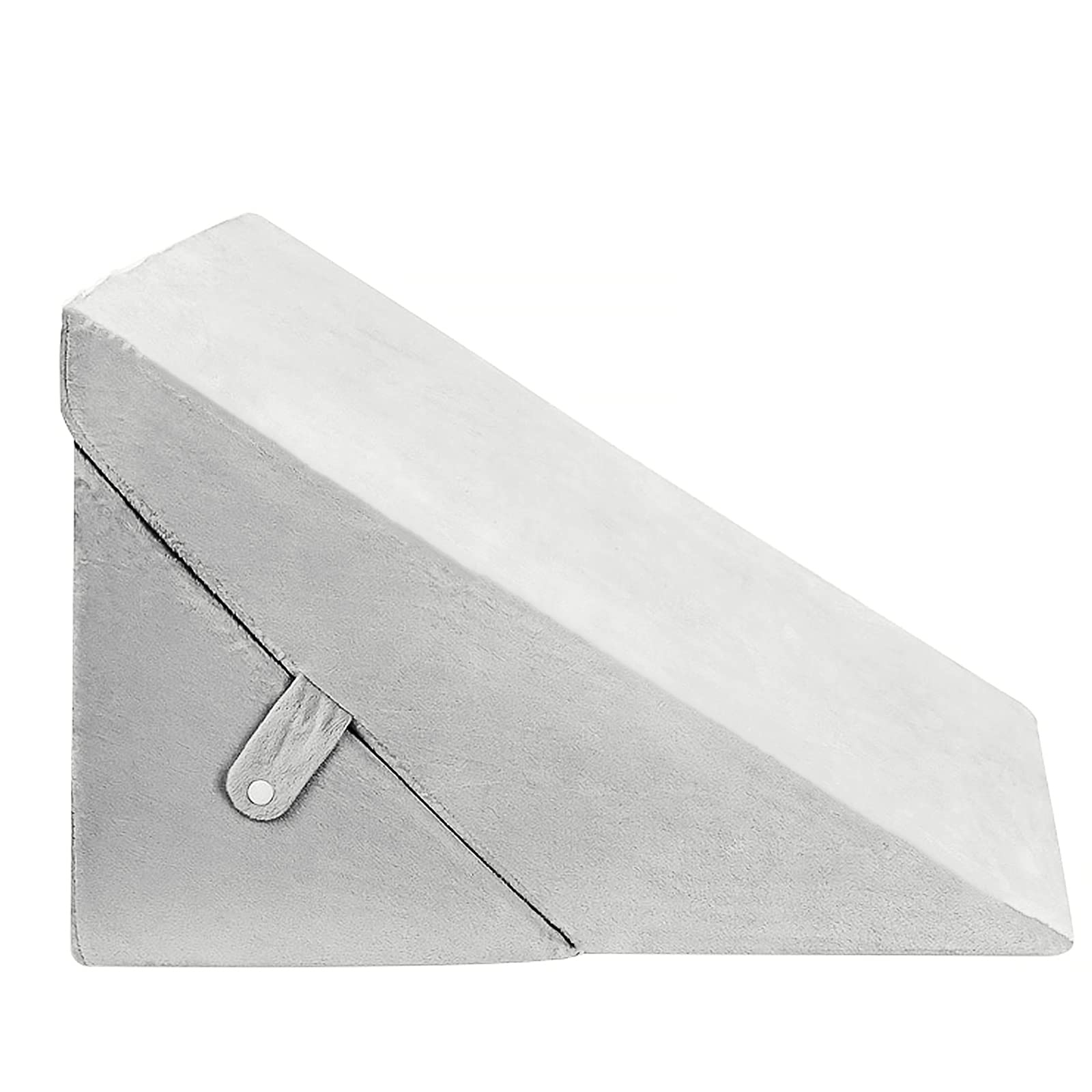 Adjustable Memory Foam Wedge Pillow for Back & Leg Support - Anti-Snoring, Acid Reflux & Heartburn Relief - Grey Reading Pillow for Bed, Sofa & Office Use