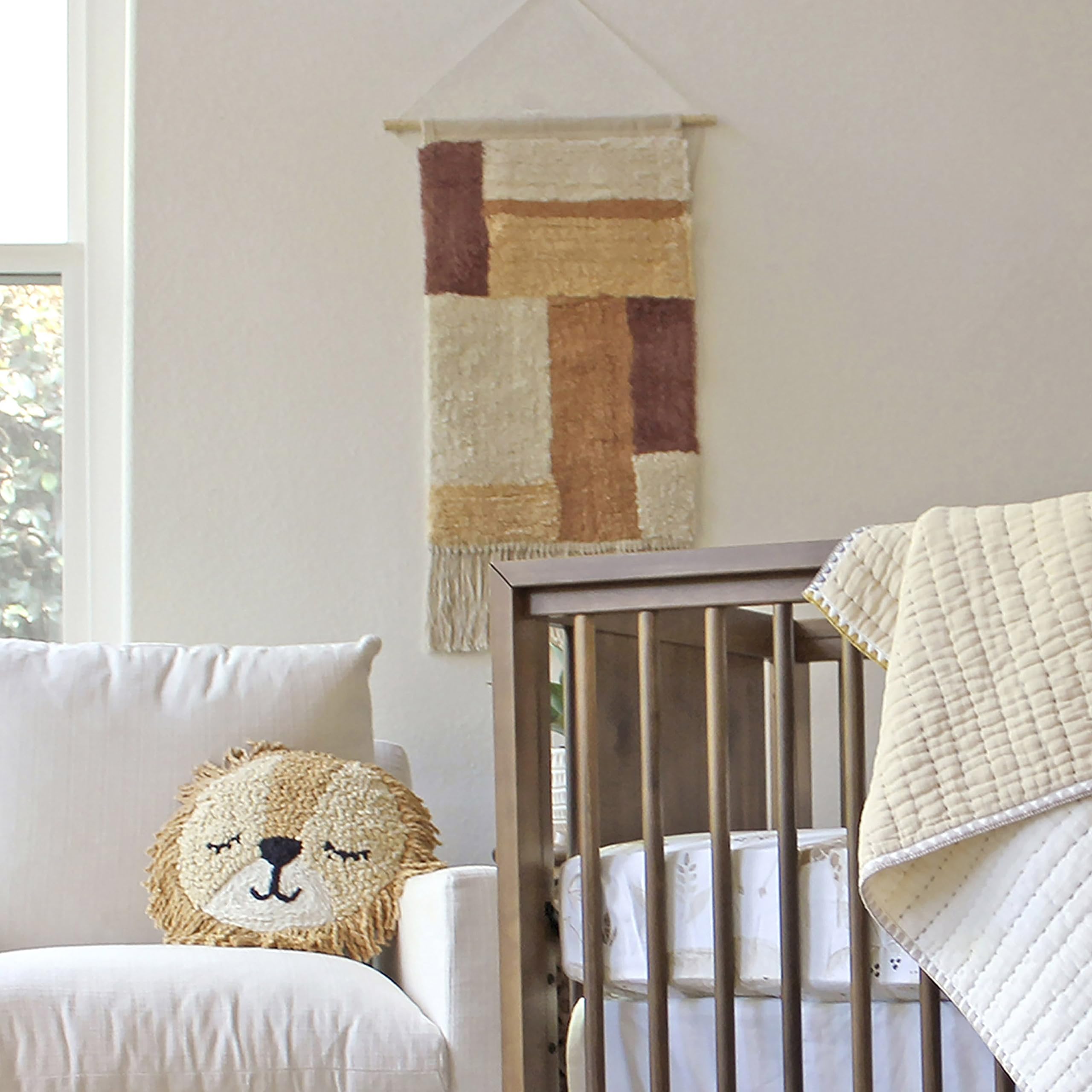 Safari Nursery Décor - Cotton Wall Hanging for Baby Room, 14x21