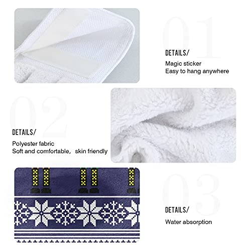 Christmas Nutcrackers Kitchen Towels Set of 2 - Absorbent Snowflake Design Hanging Hand Towels with Loops for Holiday Decor, Winter Kitchen & Bathroom Use - Perfect for Drying Dishes and Festive Home Decorating