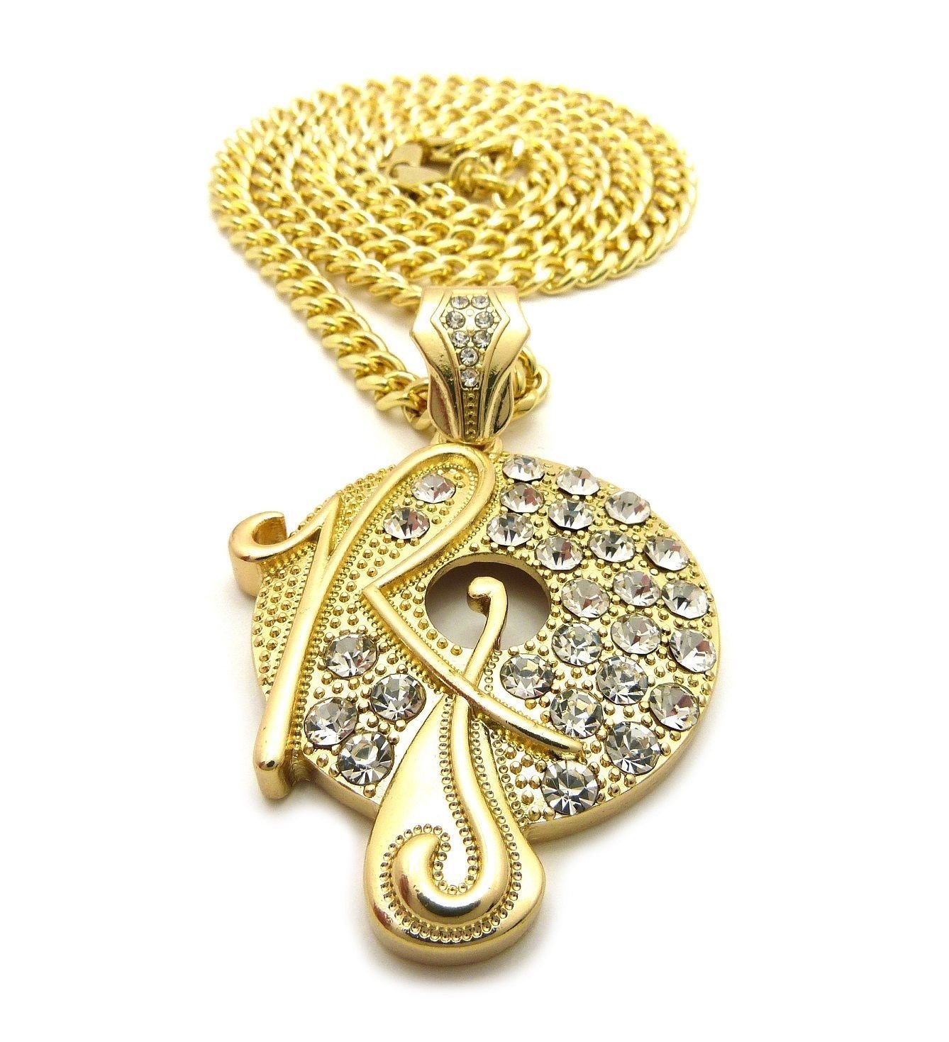 Shiny Jewelers USA Men's Iced Out ROCAFELLA Hip Hop Pendant with 6mm 30