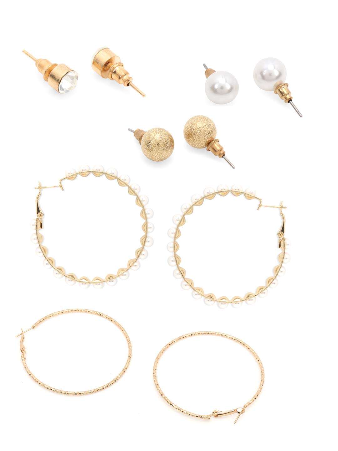 Yellow Chimes Earrings for Women & Girls | Multicolor Stud & Hoop Earrings Set | Western Pearl Hoop Earrings Combo | Birthday & Anniversary Gift for Her | Perfect for Casual Wear, Parties & Special Occasions