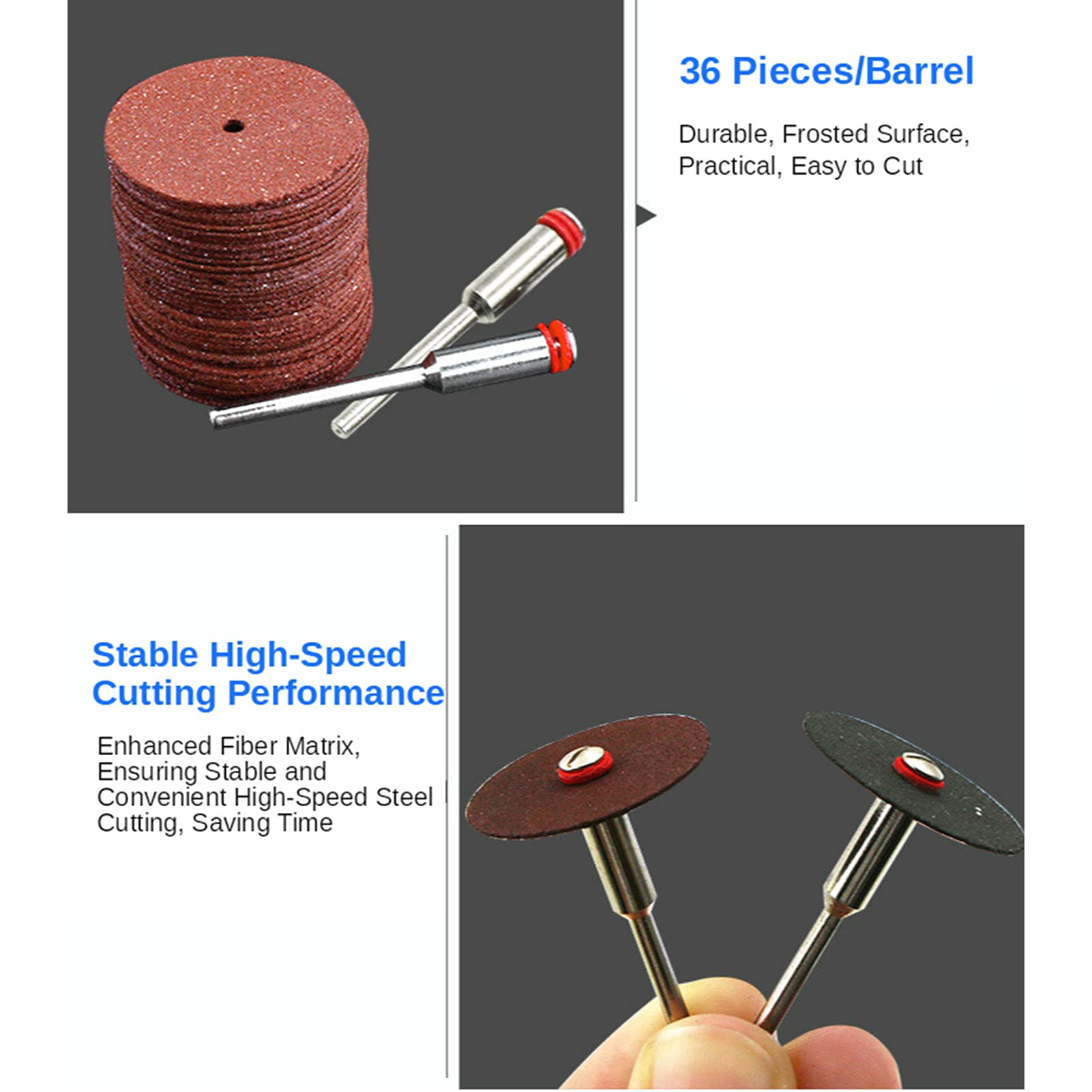36Pcs Resin Cutting Disc Wheel Set - 25mm/1in Diameter for Metal Cutting - Compatible with Rotary Tools & Electric Grinders - Perfect for DIY Projects, Metalworking, and Home Repairs