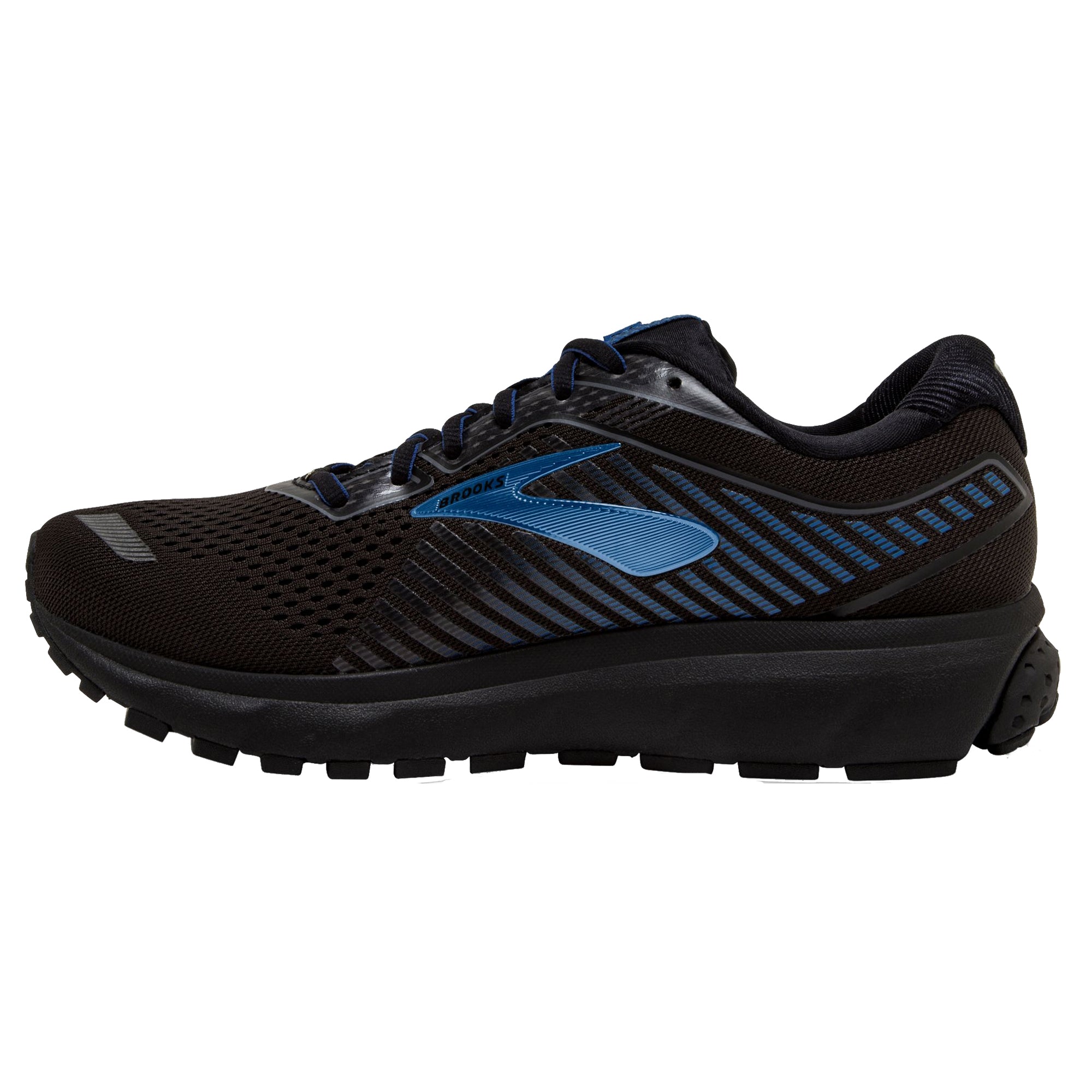 Brooks Ghost 12 GTX Waterproof Running Shoes for Men - Black/Blue - Trail & Road Running, Hiking, Outdoor Training