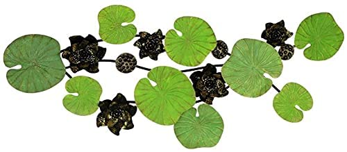 Large Metal Wall Art - Realistic Water Lily Lotus Leaf Sculpture Hanging Decor for Balcony, Patio, Porch, Bedroom & Living Room | Elegant Home & Garden Decoration