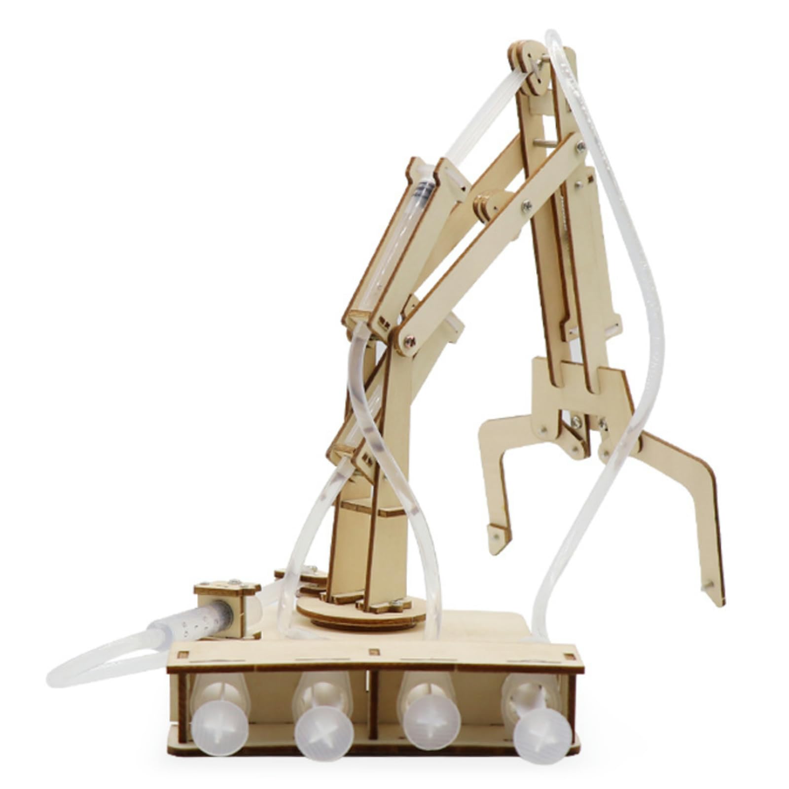 DIY Wooden Hydraulic Excavator STEM Toy - Educational Construction Science Kit with Mechanical Claws & Robotic Arm for Kids - Perfect for School Projects, Science Fairs & Hands-On Learning