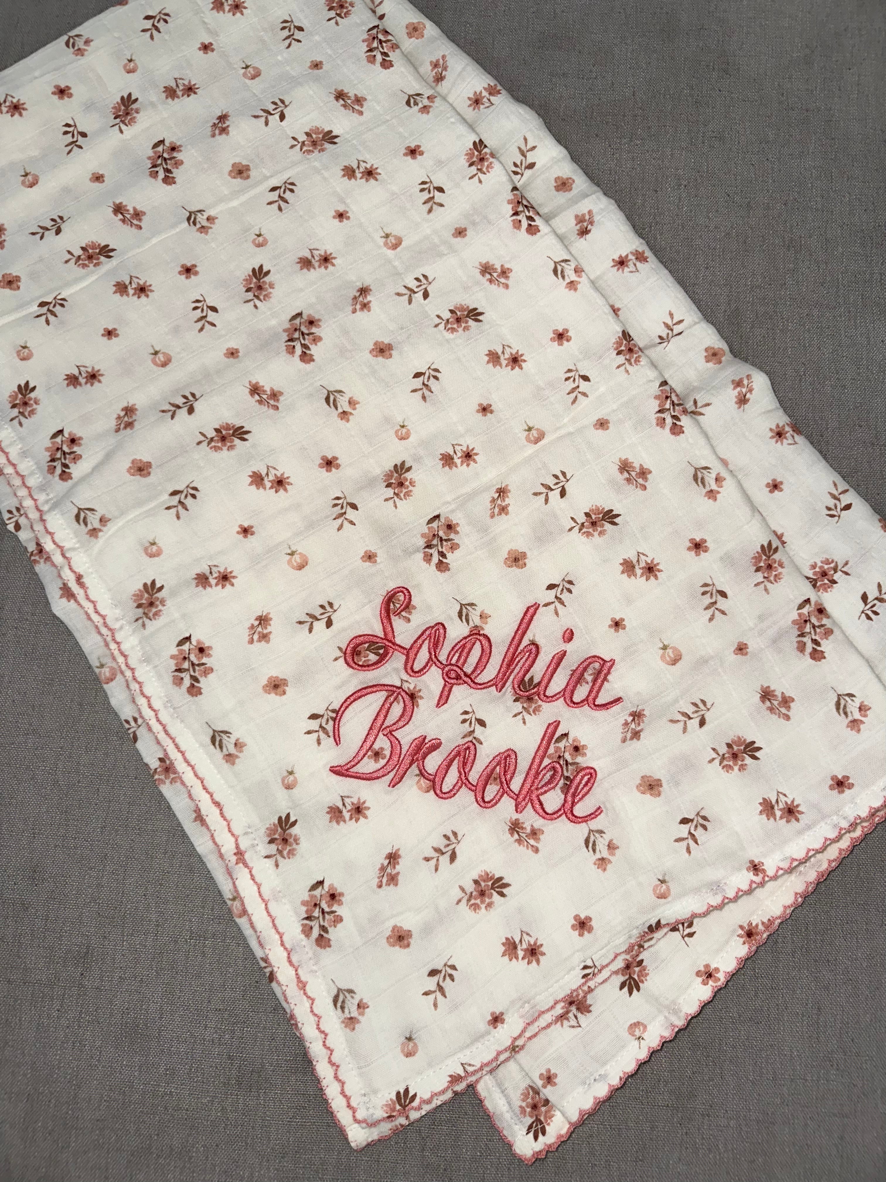 Adora Baby Floral Girls Muslin Swaddle Blanket - Soft & Breathable Baby Wrap for Newborns - Perfect for Swaddling, Nursing Cover & Stroller Blanket