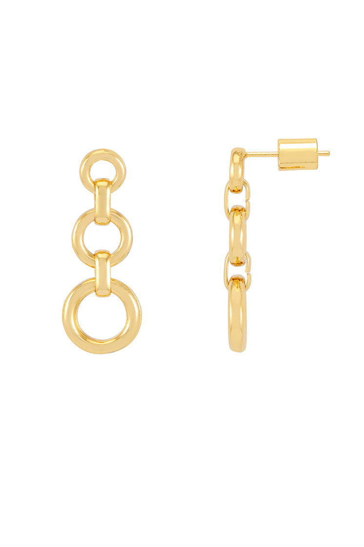 Elegant Graduated Round Link Drop Earrings for Women - Perfect for Weddings, Parties & Everyday Wear