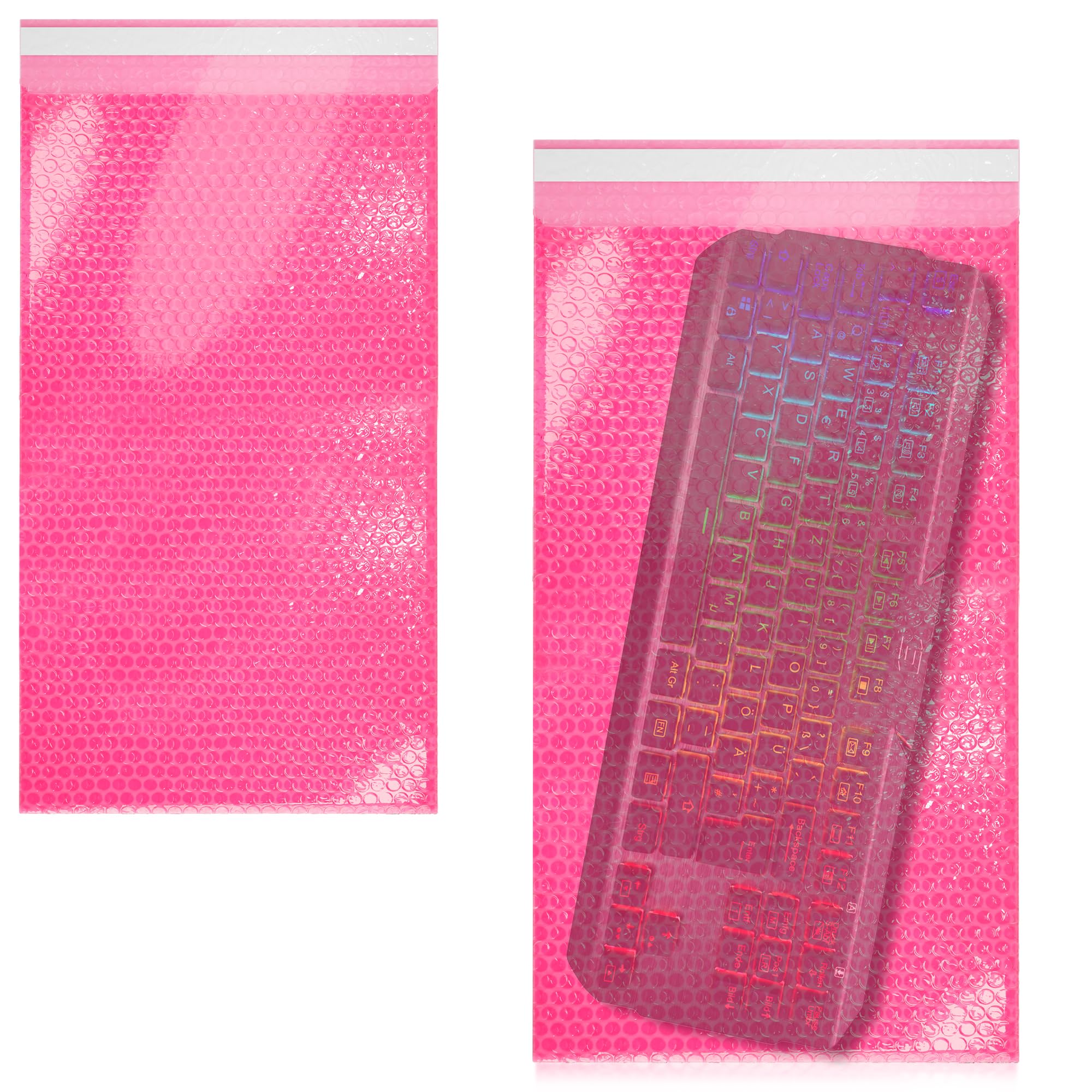 APQ Anti Static Bubble Mailers 12 x 23.5 Inch - 60 Pack Self Sealing Bubble Envelopes for Shipping | Waterproof PE Pink Padded Pouches | Protective Packaging for Jewelry, Makeup, Electronics & Fragile Items | Ideal for Ecommerce, Online Sellers & Small Business Shipping