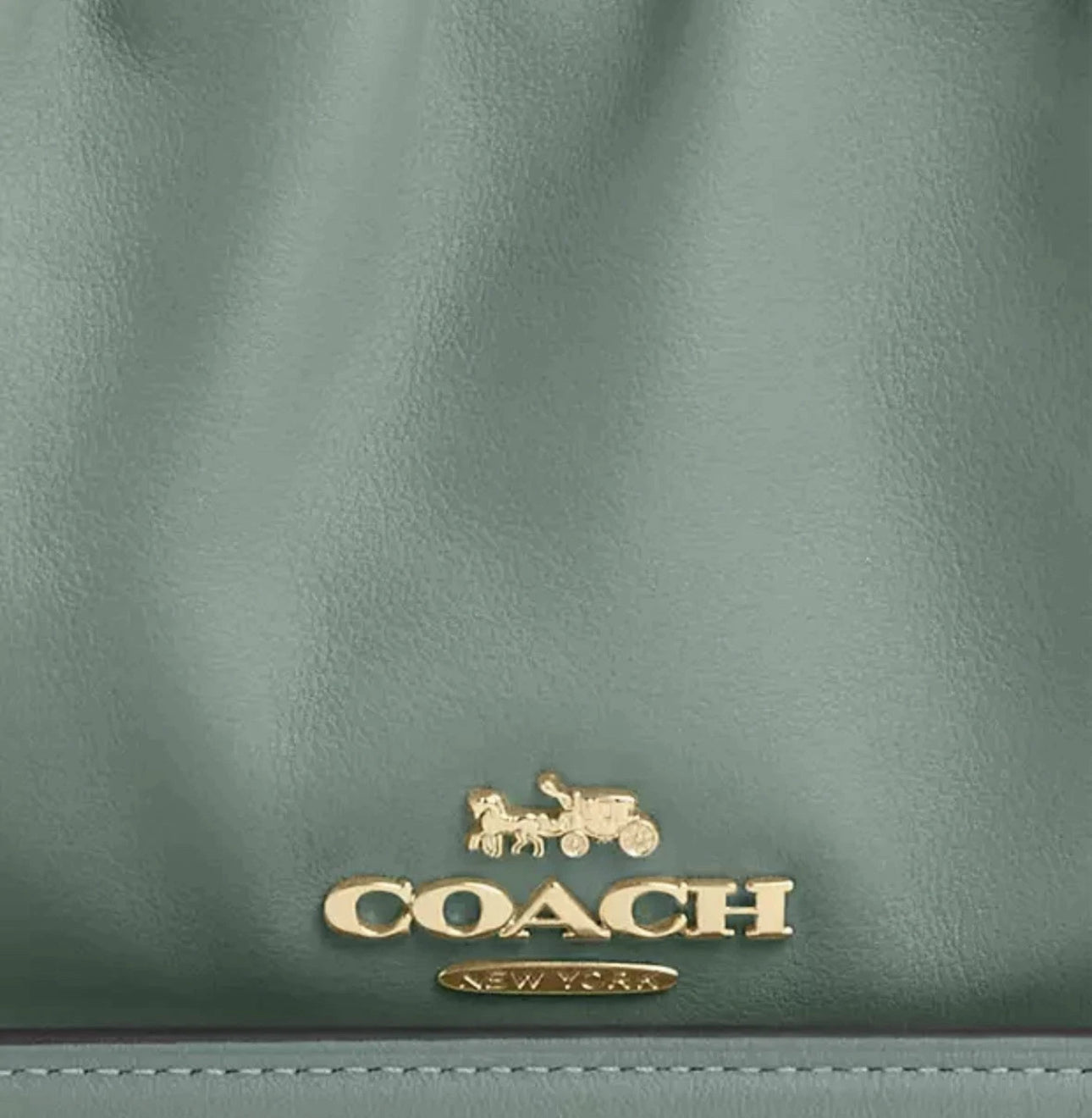NWT Coach Leather Faye Shoulder Bag with Ruching in Gold/Sage - Stylish Crossbody Purse for Women, Perfect for Work, Date Night & Travel Accessories