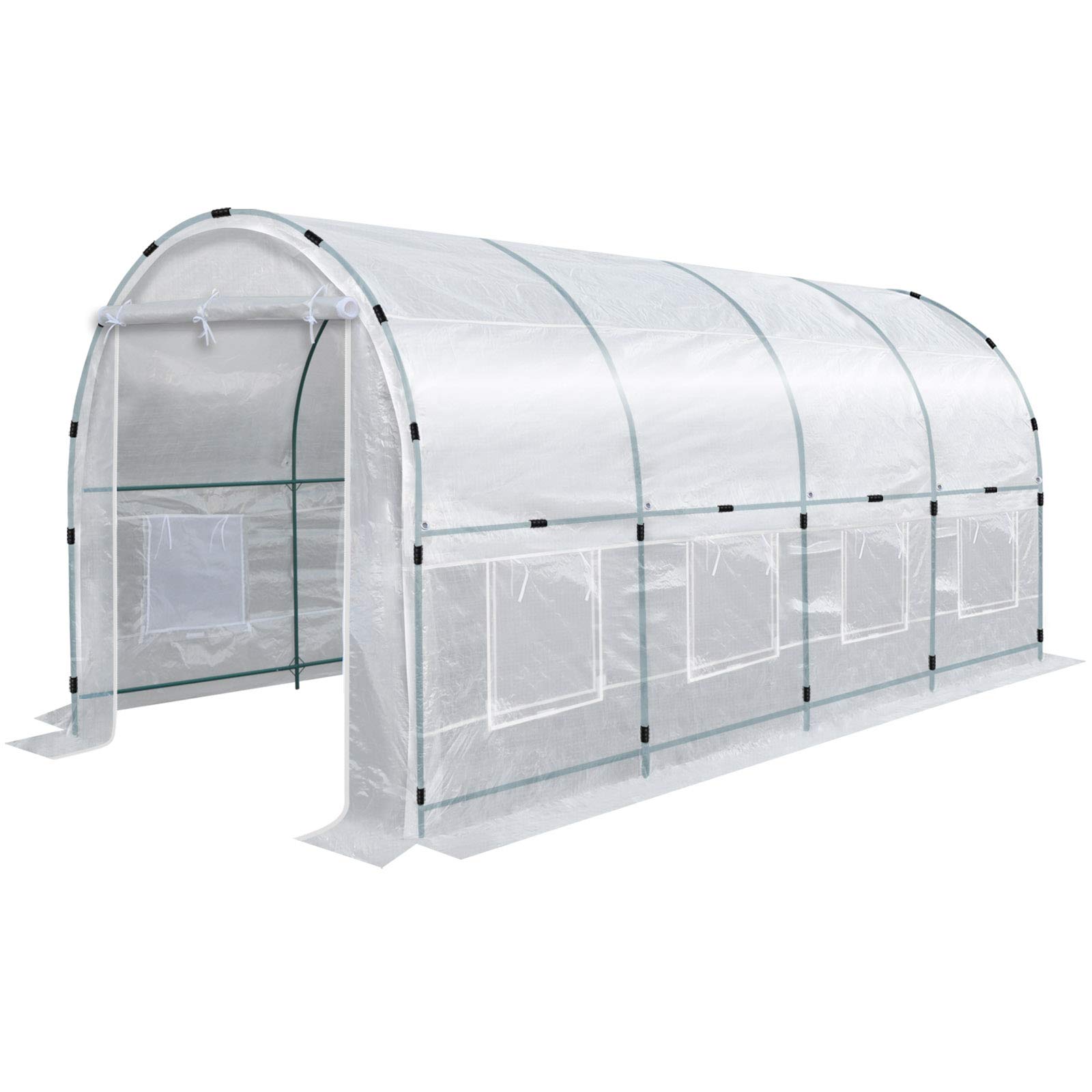 Large 16'x7'x7.2' Walk-in Greenhouse for Plants - Portable Garden Hot House with Durable Combined Cover (White) | Perfect for Backyard Gardening, Seed Starting & Plant Protection