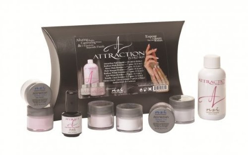 NSI Attraction Acrylic Nails Intro Kit - Professional Nail Extension Starter Set with Acrylic Powder & Liquid (Model NSI7960) for Salon & Home Manicure, DIY Nail Art Designs