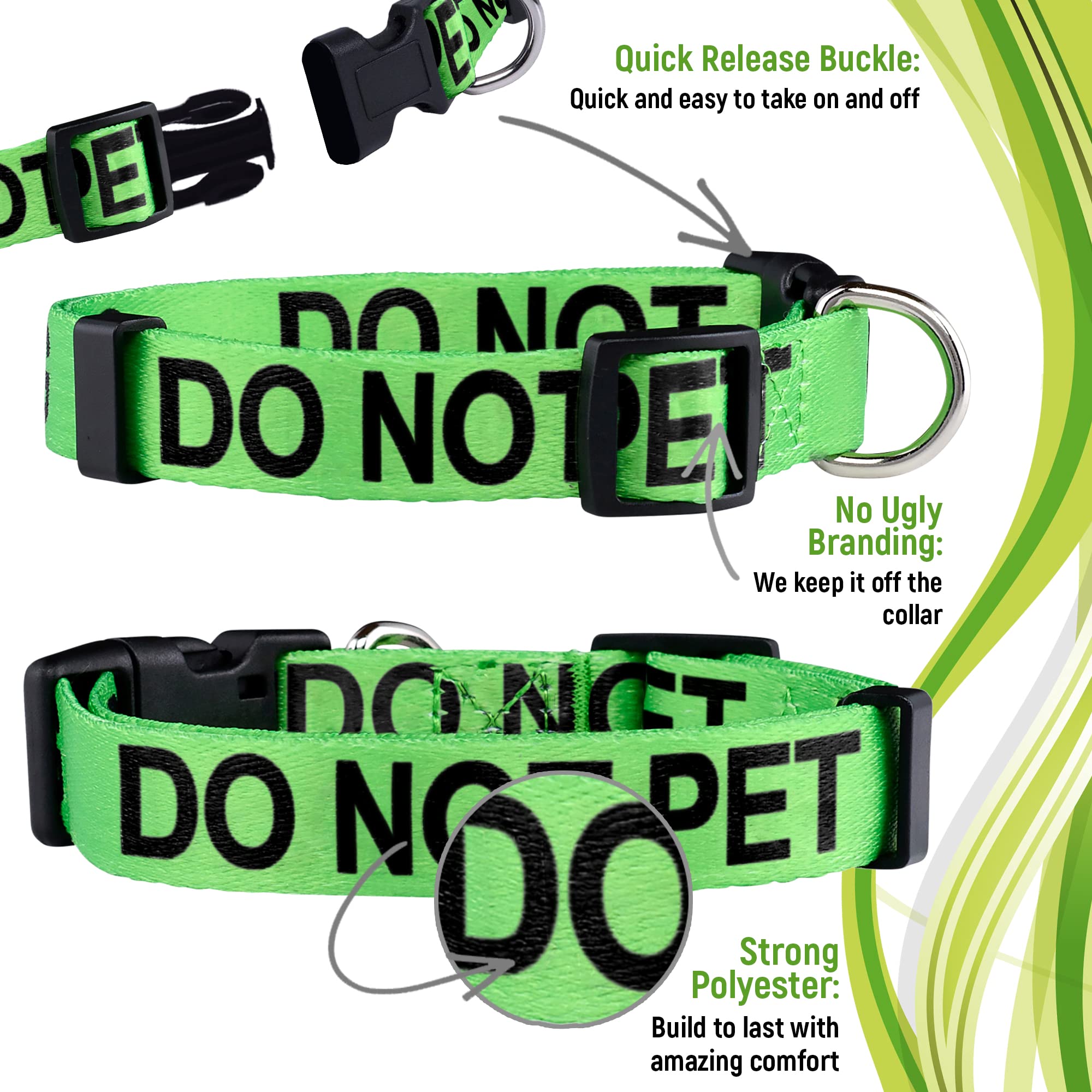 Native Pup Do Not Pet Dog Collar - Small Reflective Adjustable Pet Collar for Training & Safety | Perfect for Reactive Dogs, Walks & Public Outings