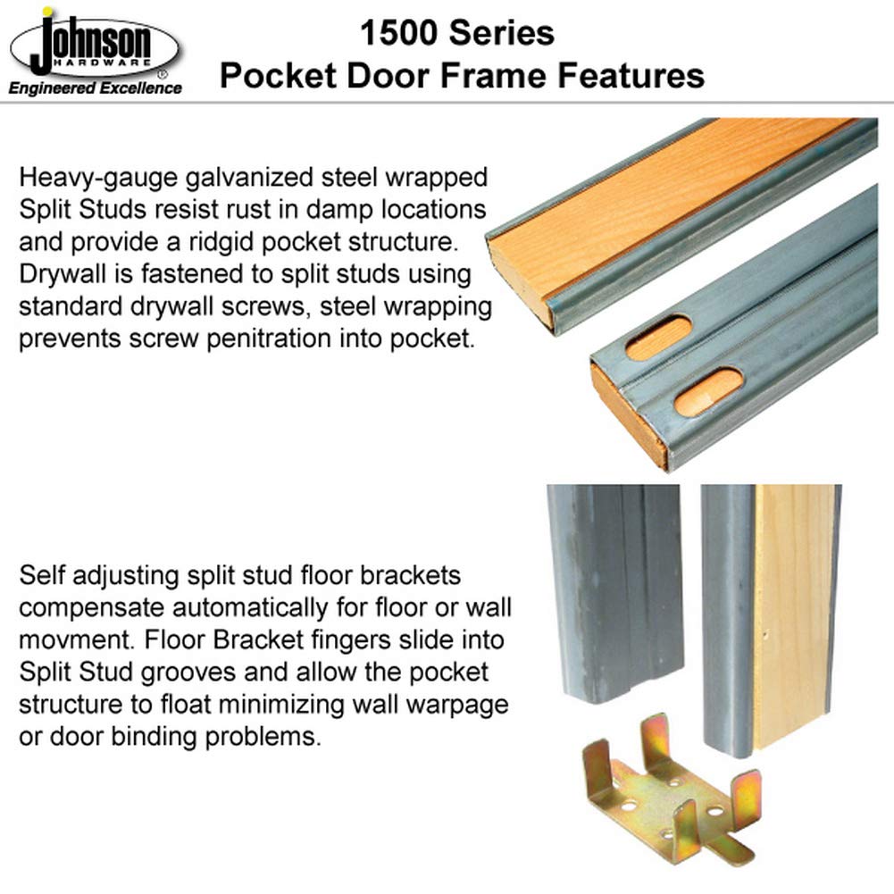 Modern 30x96 Pocket Door Kit with White Ash Quadro 4111 Frame & MDF Sliding Closet Door - Sturdy Hardware for Bedroom & Home Interior (Space-Saving Solution for Small Rooms & Tight Spaces)