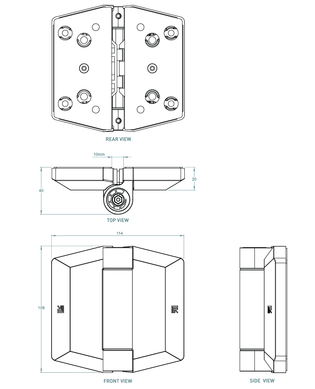 Polaris 156 Soft Close Hinge - Pair of 2, Surface Mount Cabinet Hinges for Smooth & Quiet Closing - Perfect for Kitchen Cabinets, Bathroom Vanities & Furniture Doors