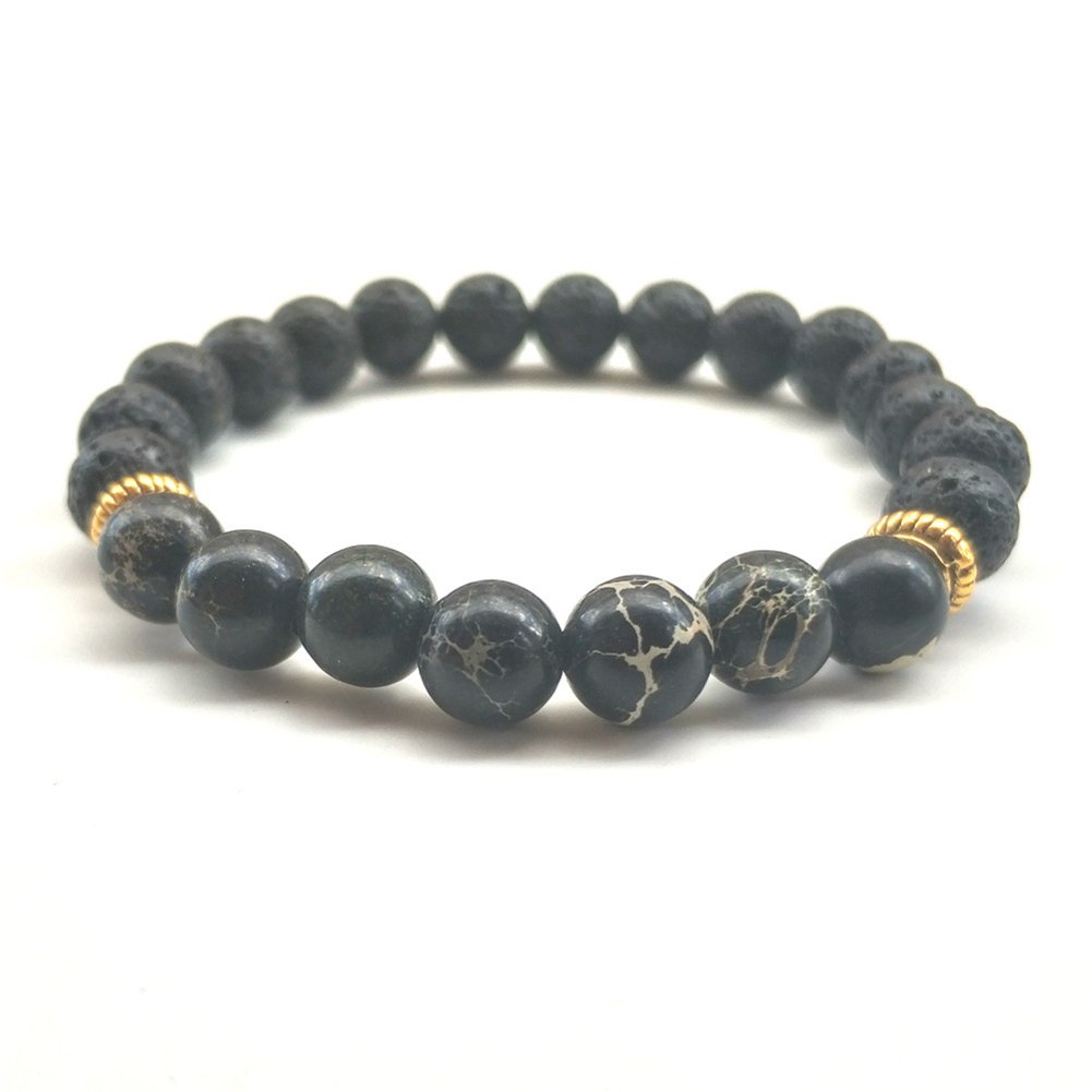 GIONO 7 Chakra Lava Stone Bracelet - 8mm Reiki Healing Beads with Turquoise & Howlite Gemstones - Essential Oil Diffuser for Meditation, Yoga & Stress Relief