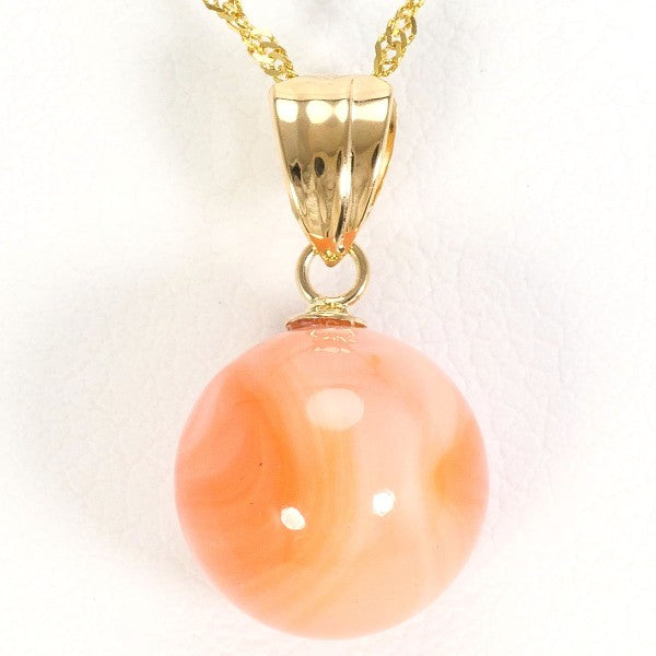 18K Yellow Gold Coral Necklace for Women - Elegant Handmade Jewelry Gift for Birthday, Anniversary & Special Occasions