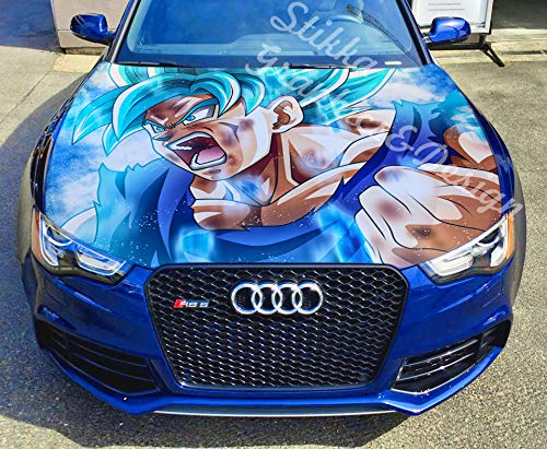 Premium Vinyl Car Hood Wrap - Full Color Anime Dragon Ball Goku Graphic Decal Sticker 59