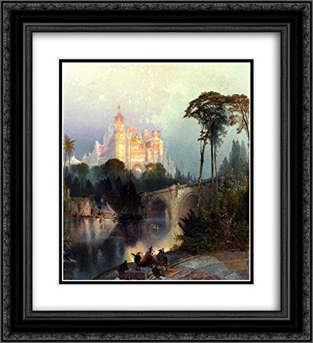 Thomas Moran Museum Art Print - 20x22 Black Ornate Frame with Double Matting | Premium Landscape Wall Decor for Living Room, Office & Gallery