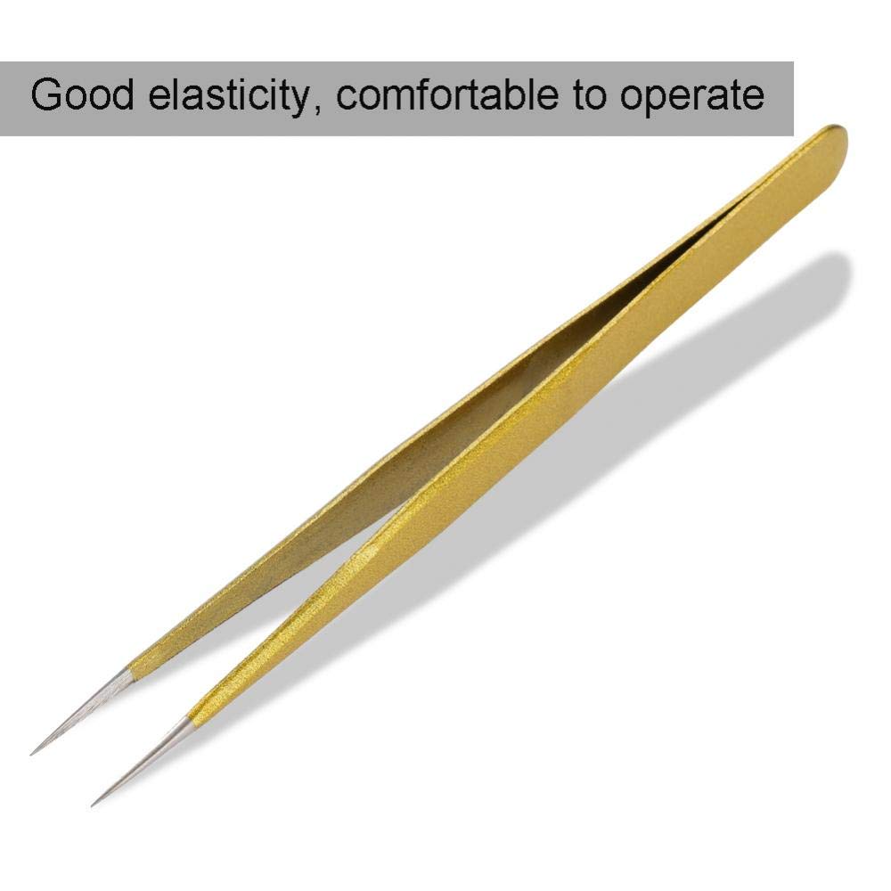 Professional Stainless Steel Eyelash Tweezers for Extensions & False Lashes - Straight & Curved Tip Eyelash Application Tools - Perfect for Salon, Home Use & DIY Lash Artists
