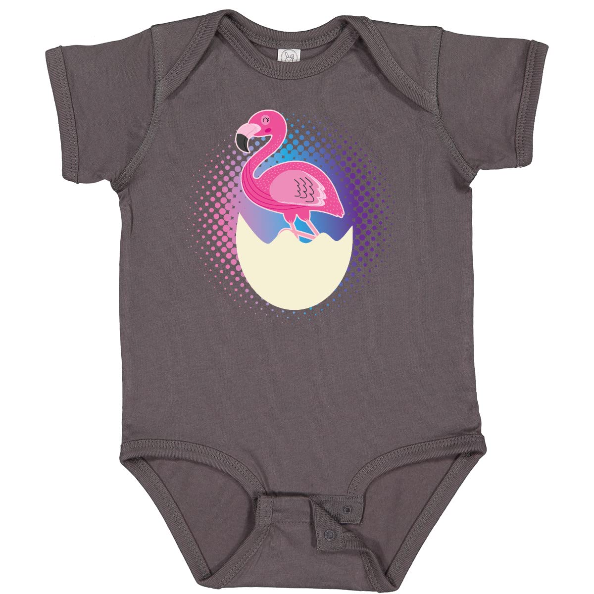 Inktastic Easter Flamingo Egg Hatching Baby Bodysuit for Girls - Cute Easter Outfit for Baby Girls, Toddler Easter Party, Spring Photoshoot & Holiday Family Gathering