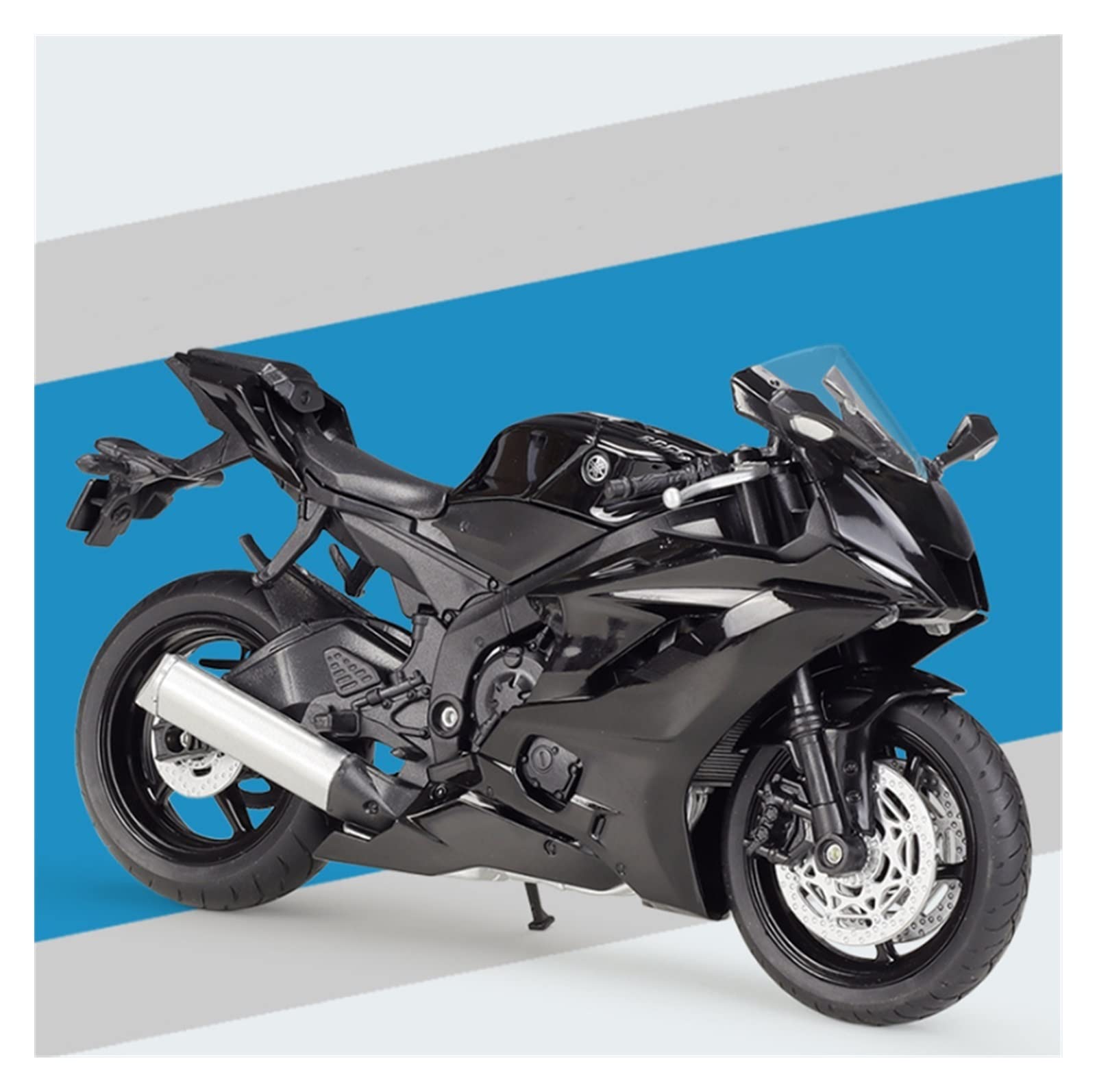 1:12 Scale Die Cast Metal Yamaha YZF R6 2020 Model Motorcycle - Black - Collectible Racing Toy for Adults & Kids - Perfect for Display, Gifts, and Racing Enthusiasts