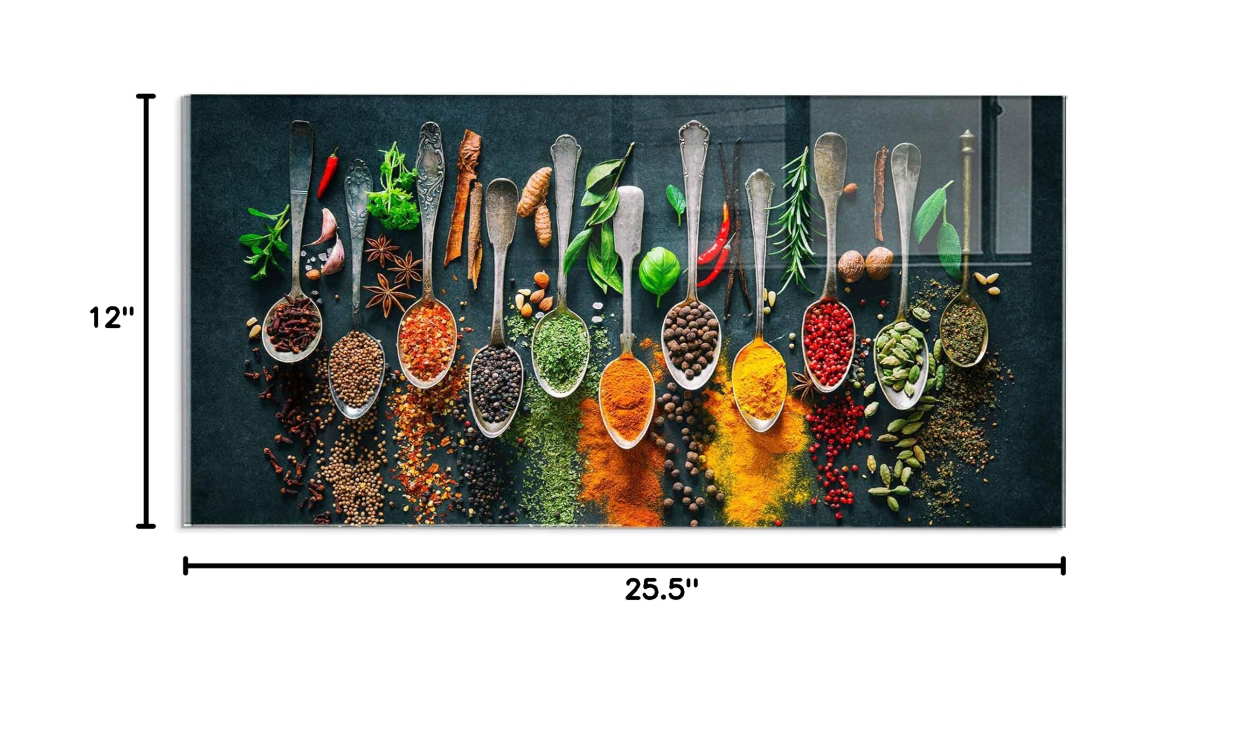 Tempered Glass Kitchen Backsplash - 12x25.5