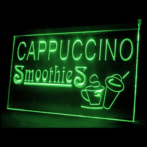 110104 LED Neon Sign for Cappuccino Smoothies & Cold Drinks - Retro Cafe Bar Decor, Perfect for Coffee Shops, Juice Bars & Restaurants