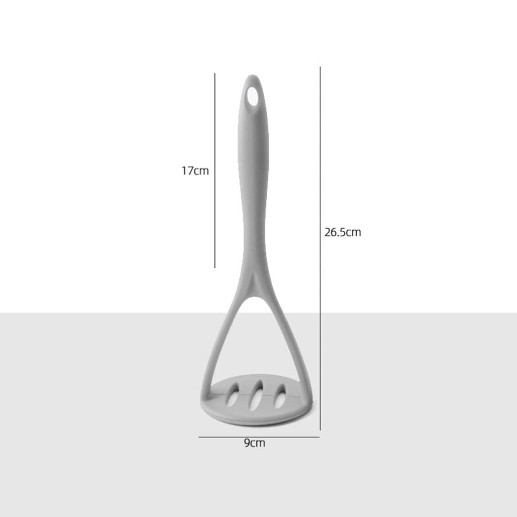 DOITOOL Silicone Coated Potato Masher - Non-Scratch Kitchen Tool for Mashing Potatoes, Vegetables & Fruits - Durable & Safe Cooking Utensil - Perfect for Mashed Potatoes, Baby Food & Baking (Grey)