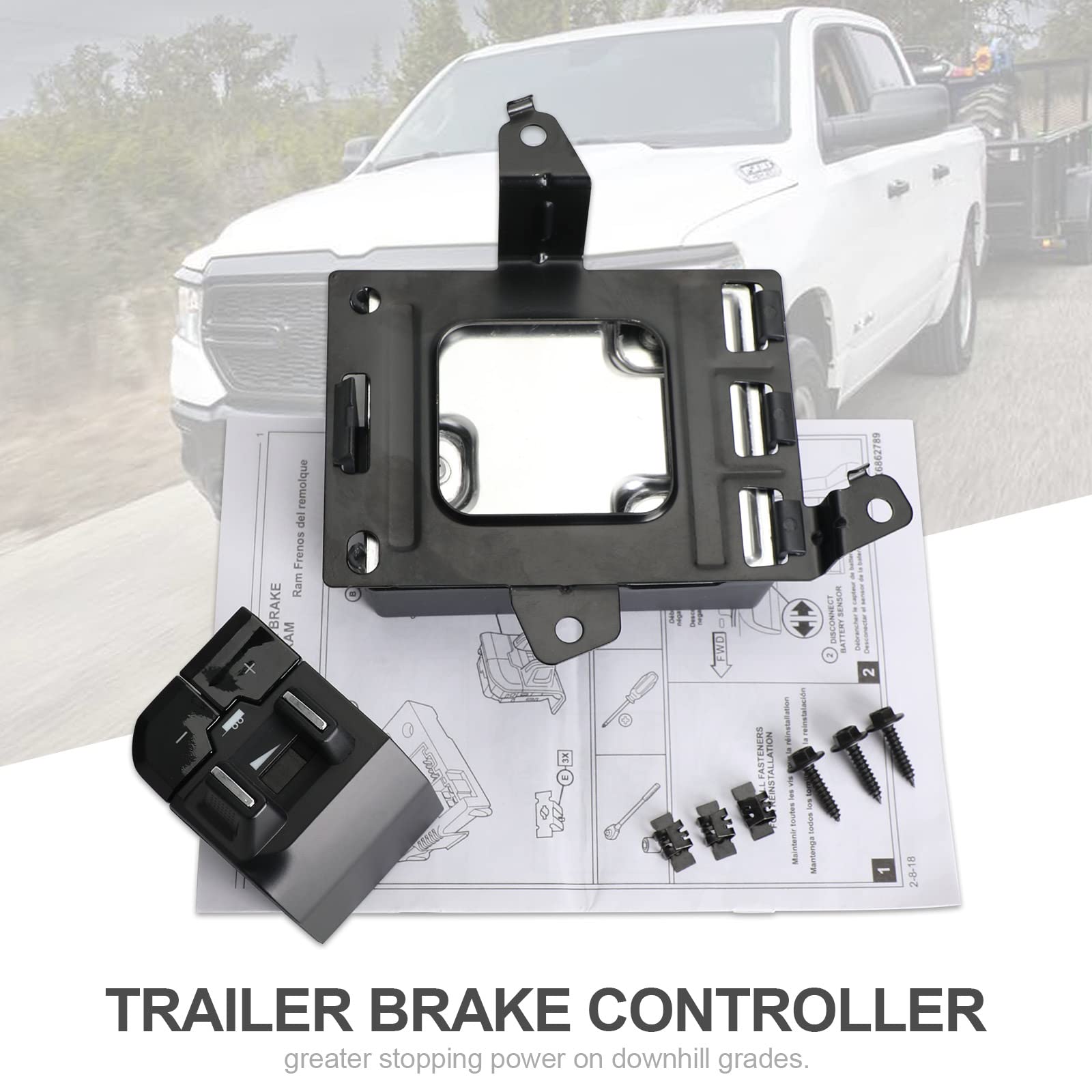 DT Integrated Trailer Brake Controller 82215278AE - Compatible with RAM 1500 2019-2022 Models | Plug & Play Installation | Perfect for Towing Boats, Campers & Trailers