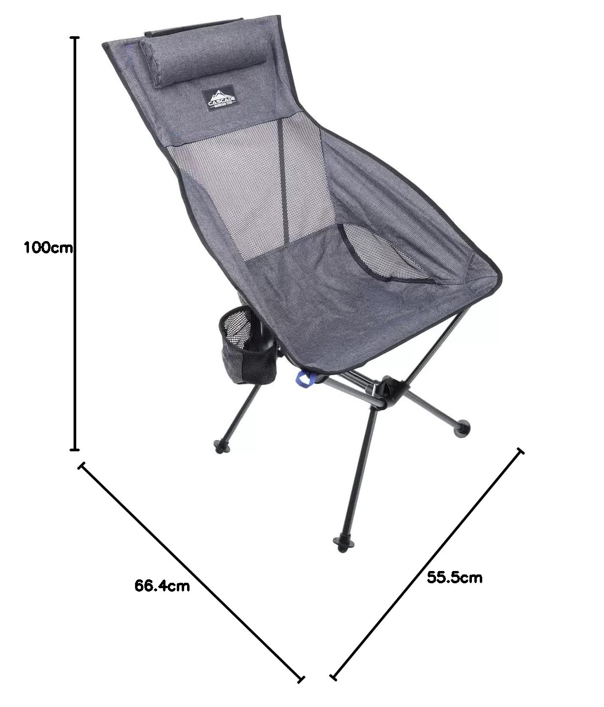 Ultralight Highback Camping Chair with Carry Bag - Portable Folding Chair for Outdoor, Beach, Sports Events, Picnics, and Backpacking (Grey) - Perfect for Camping, Hiking, and Travel Adventures