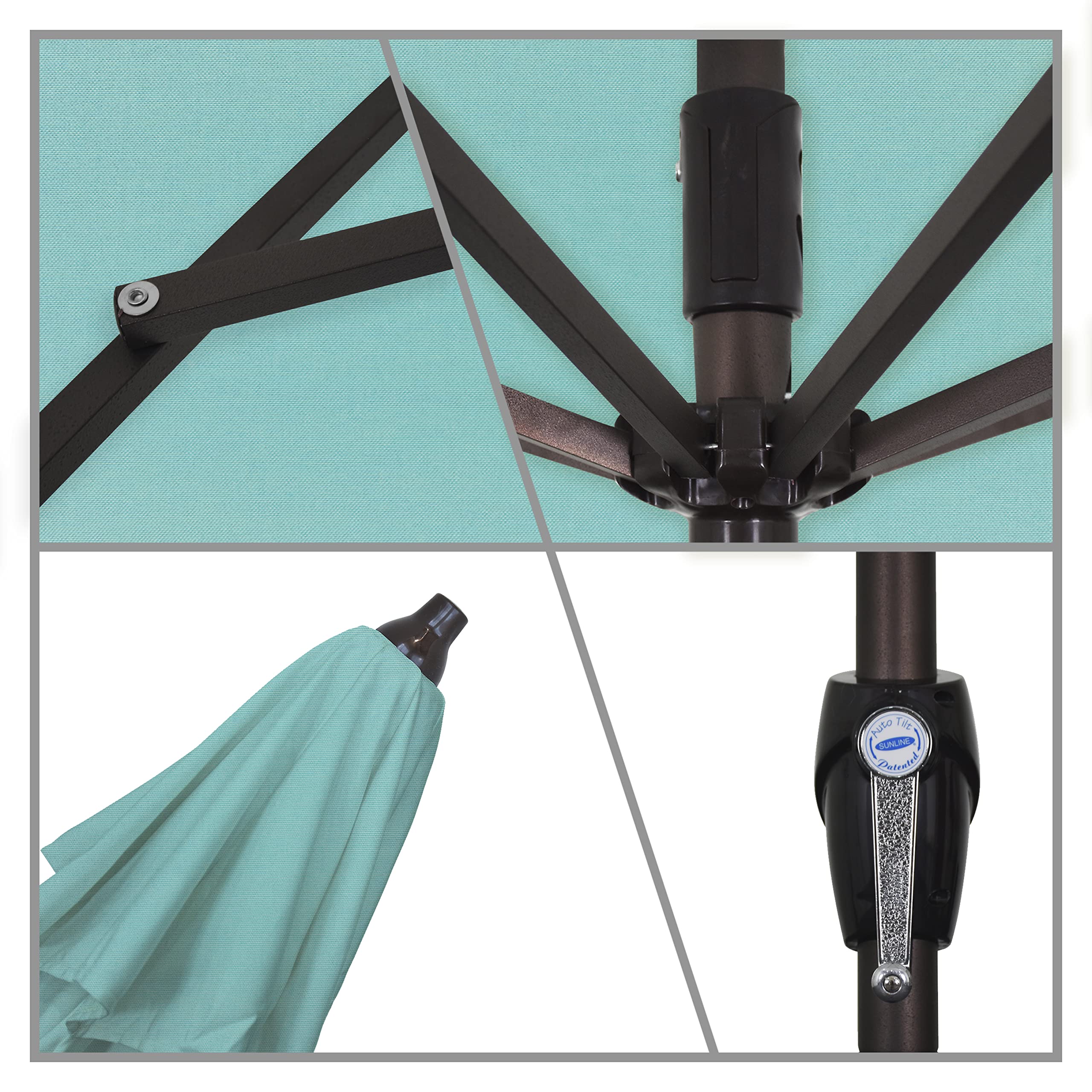 California Casa Series 7.5' Round Patio Umbrella - Outdoor Market Umbrella for Backyard, Poolside, Deck & Garden Use