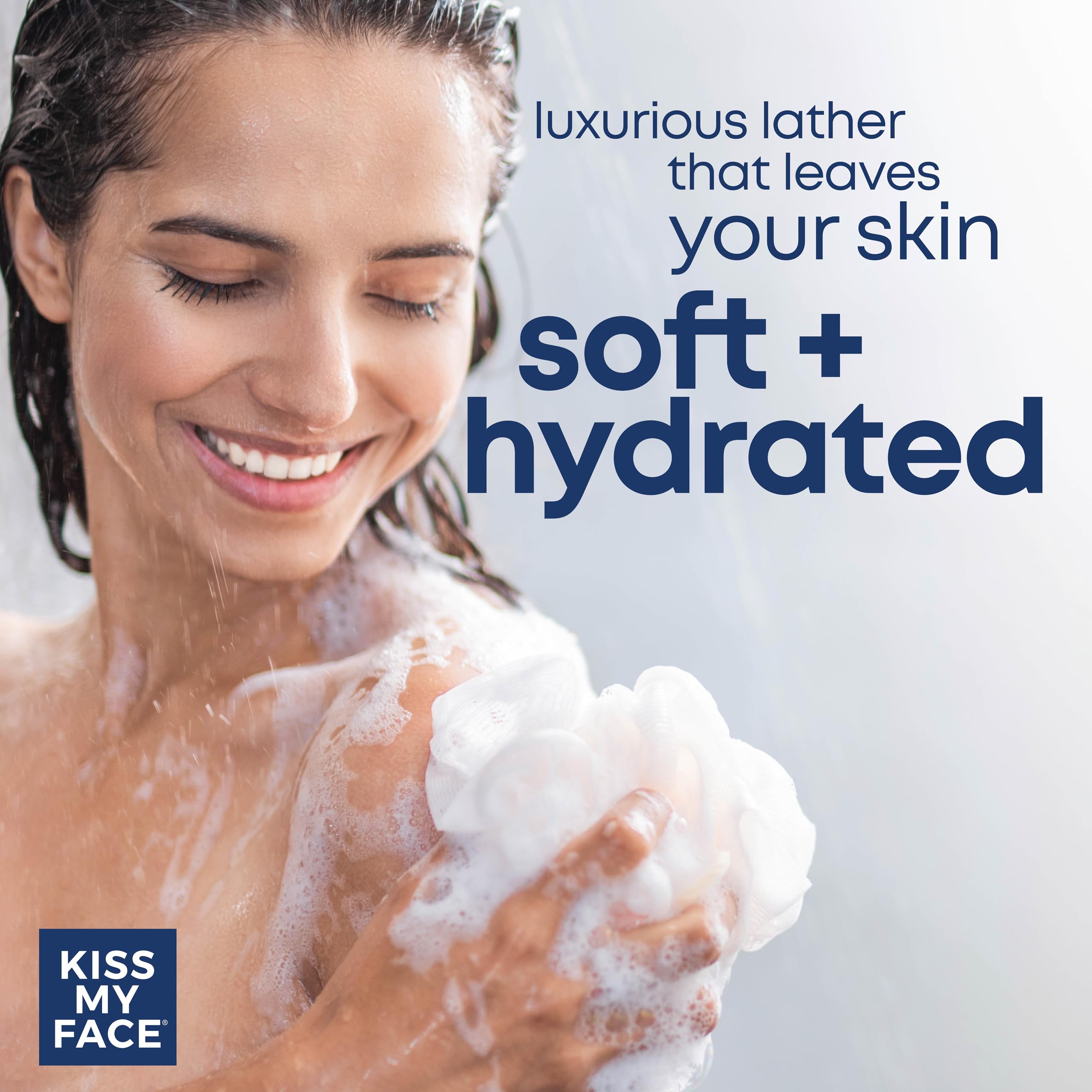 Kiss My Face De-Stress 2-in-1 Body Wash & Bath Soak - Vegan Cedarwood Bergamot Scent - 16 oz Pump Bottle | Relaxing Aromatherapy for Stress Relief & Self-Care Bath Time