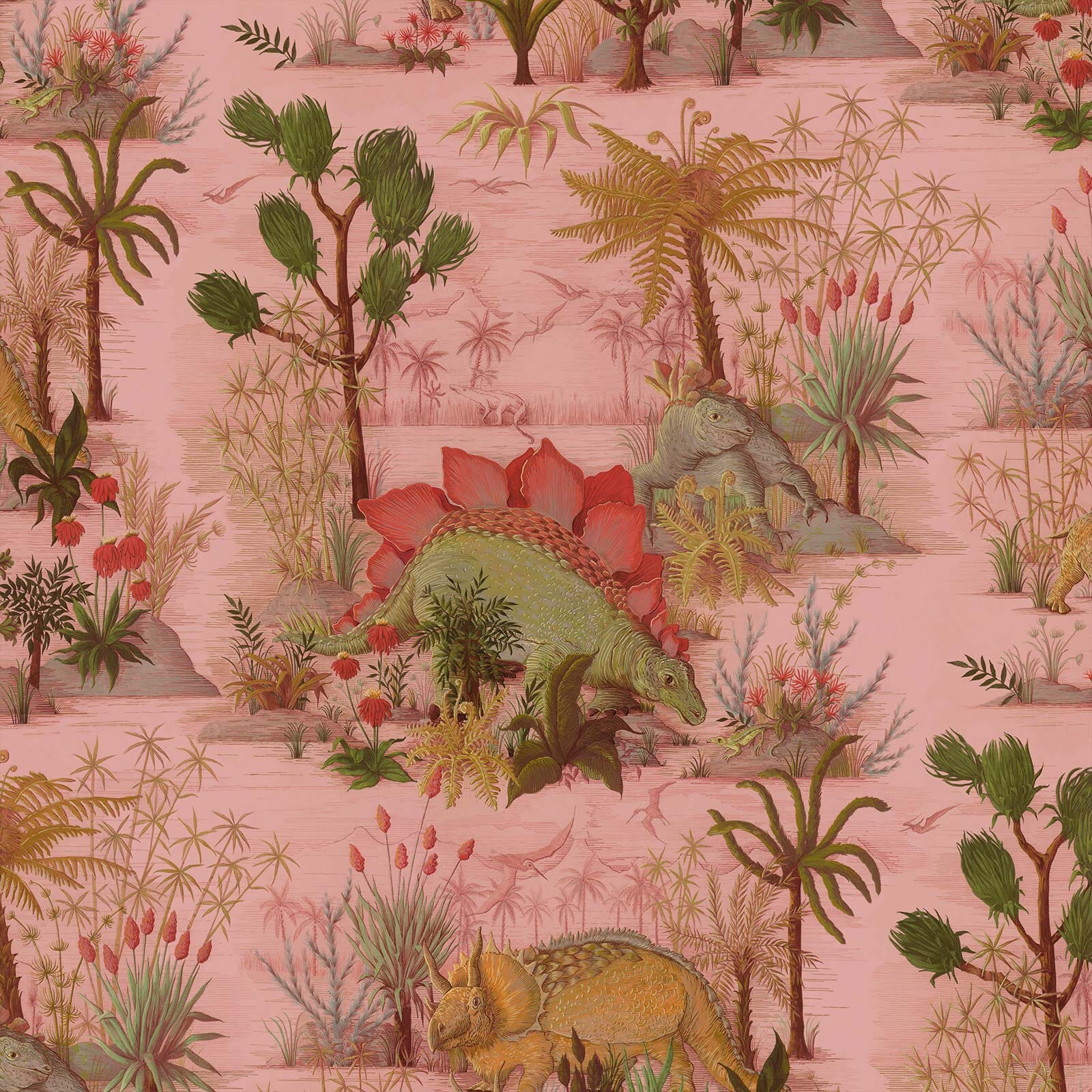 DINOSAURIA Wallpaper - Premium Plaster Sample for Kids Room Decor | Dinosaur Themed Nursery & Playroom Wall Covering