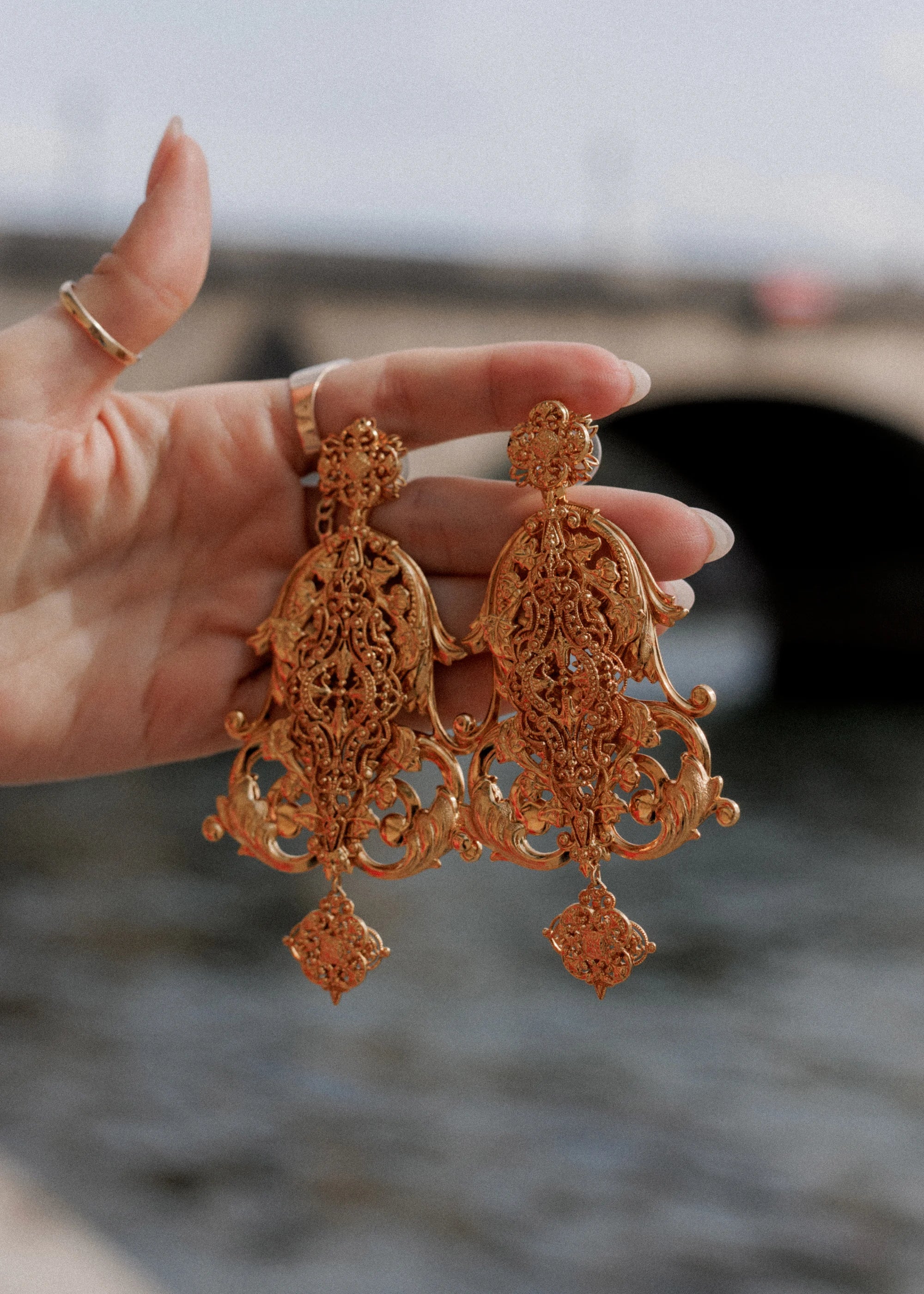 Jennifer Behr x Léanne Ansar Aimée Gold Earrings - Elegant Dangle Earrings for Women, Perfect for Weddings, Parties & Special Occasions