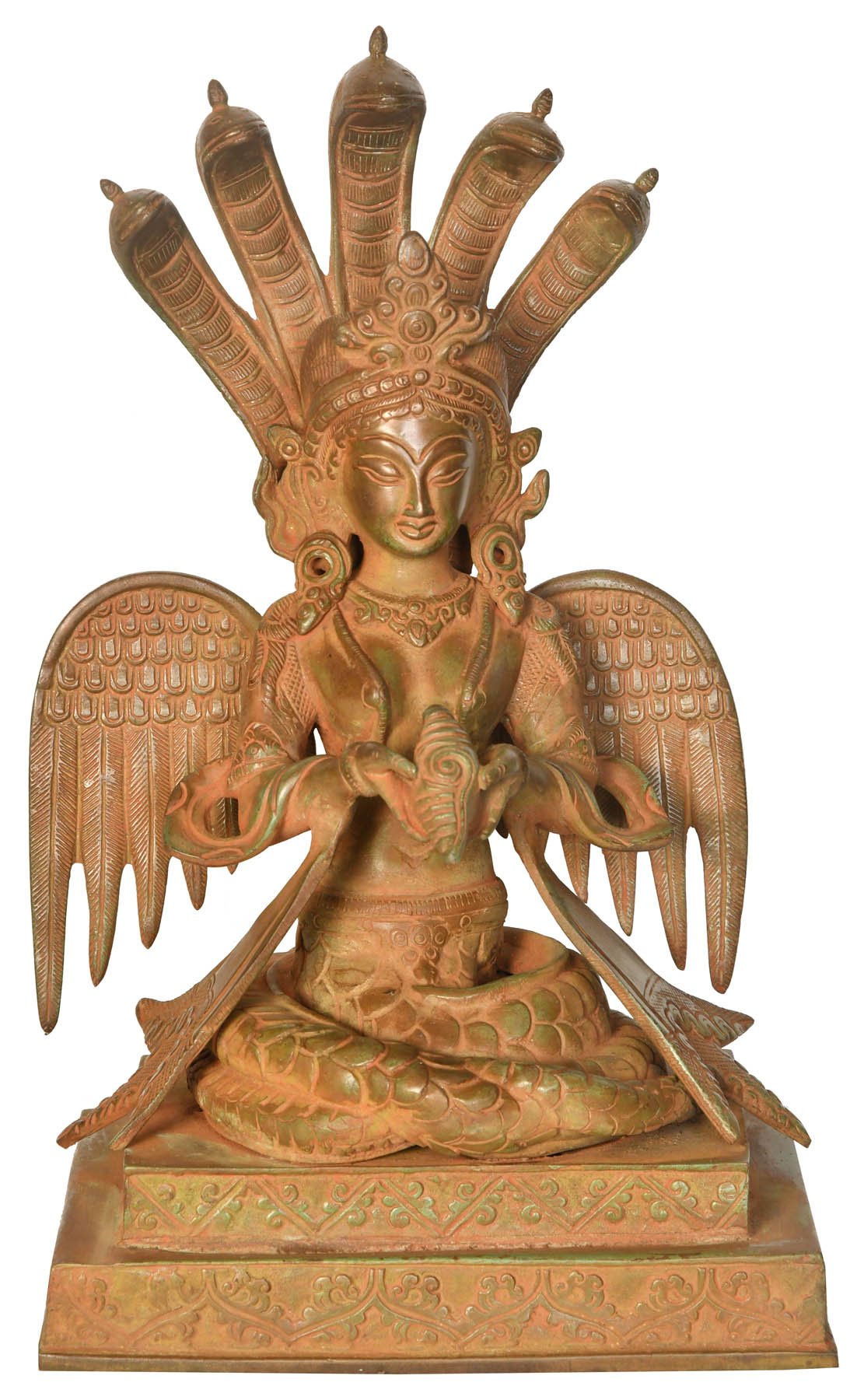 Naga-Kanya (The Snake Woman) - Handcrafted Brass Statue for Home Decor, Spiritual Altar & Yoga Meditation Space | Hindu Deity Artwork
