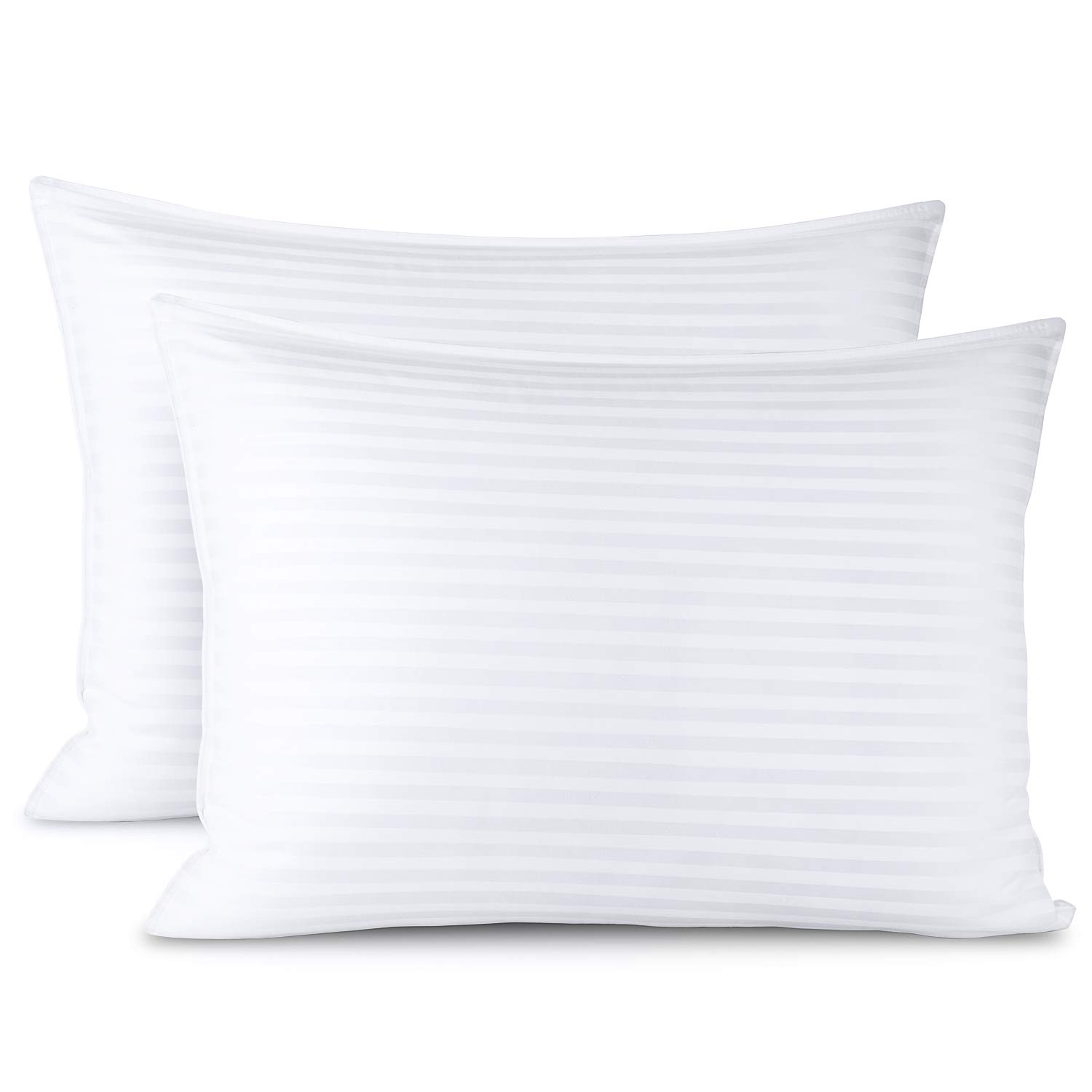 Clara Clark Hypoallergenic Down Alternative Bed Pillows for Sleeping - Standard Size 2 Pack - Soft & Supportive for Side, Back & Stomach Sleepers - Perfect for Home, Hotel & Travel Use