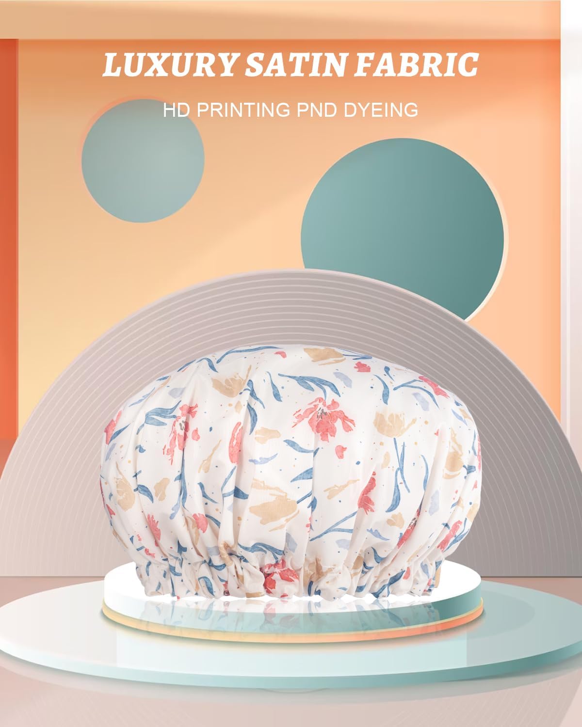 Aquior Double Layer Waterproof Shower Cap for Women & Men - Reusable Large Bath Shower Cap with EVA Lining for All Hair Lengths - Soft & Comfortable for Swimming, Spa, Hair Care & Daily Use