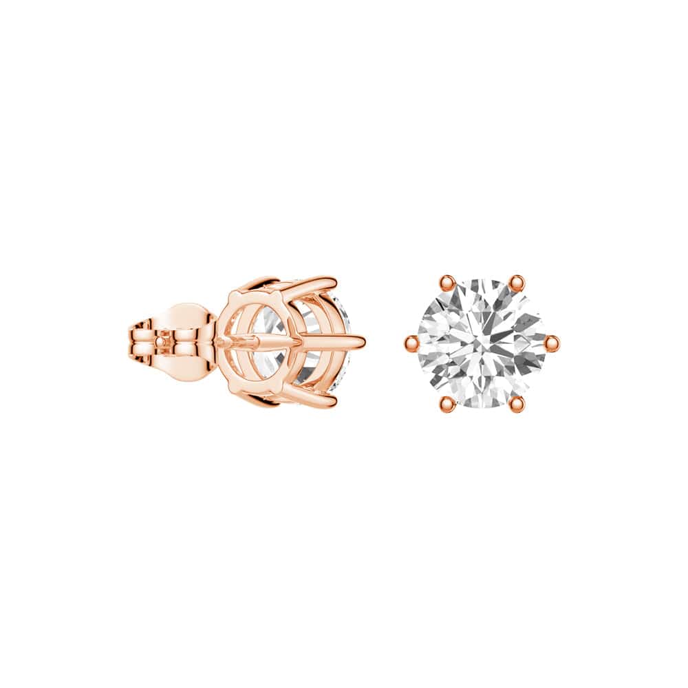 4 Carat (4ctw) Round Moissanite Stud Earrings - 6 Prong White Gold Setting for Women | Perfect for Weddings, Anniversaries & Special Occasions
