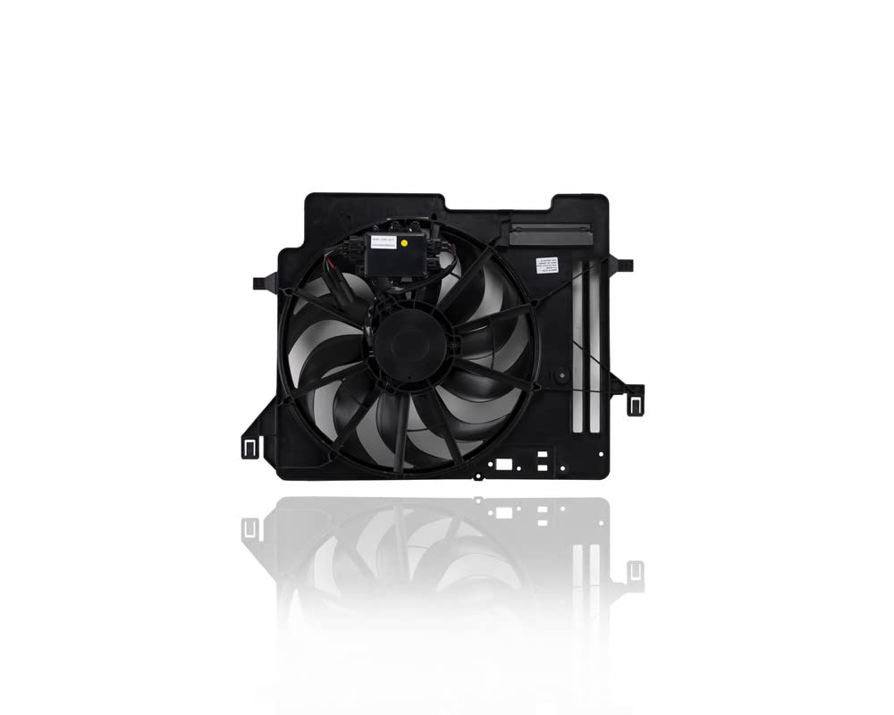 Ford Focus Engine Cooling Fan Assembly - Replacement for 2016-2016 Focus Sedan/Hatchback 1.0L 3-Cyl Turbo Automatic Transmission - Left Side Driver - F1FZ8C607D - Perfect for Engine Overheating Prevention & Summer Driving