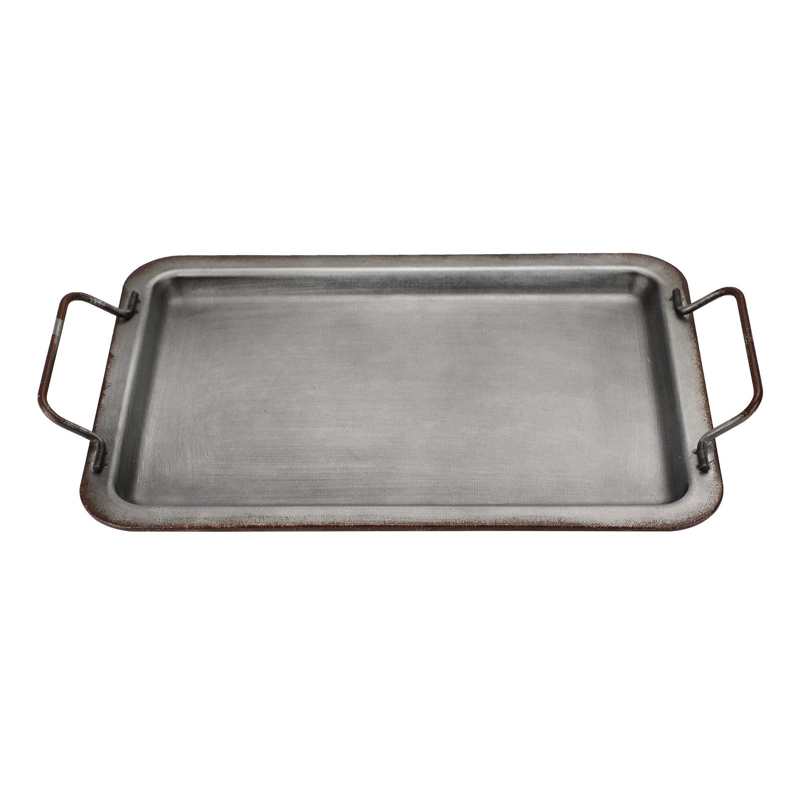 Galvanized Metal Serving Tray with Handle - 13