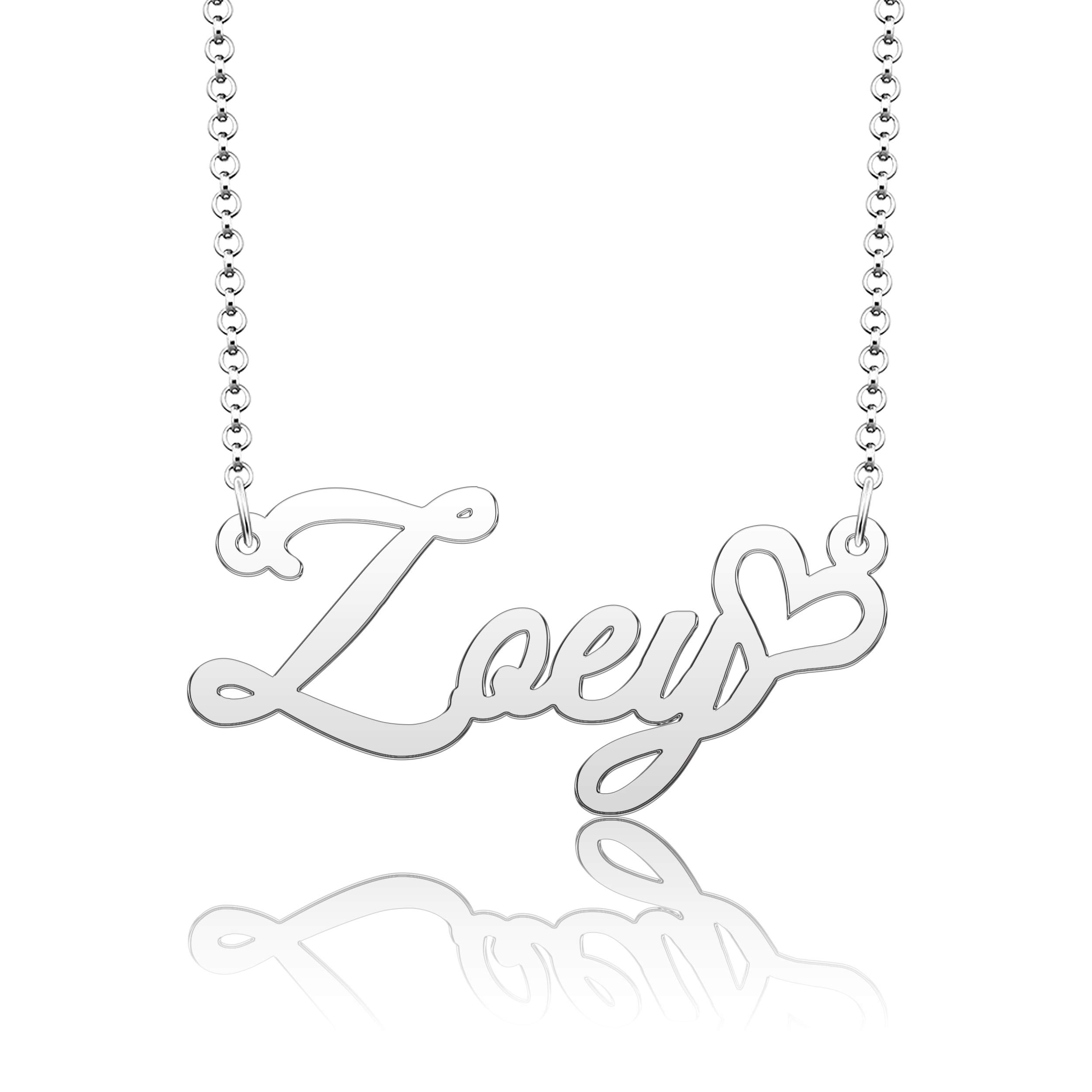 Personalized Name Necklace for Women & Girls - Heart Symbol Copper & Gold Jewelry - Custom Engraved Gift for Birthday, Anniversary & Valentine's Day