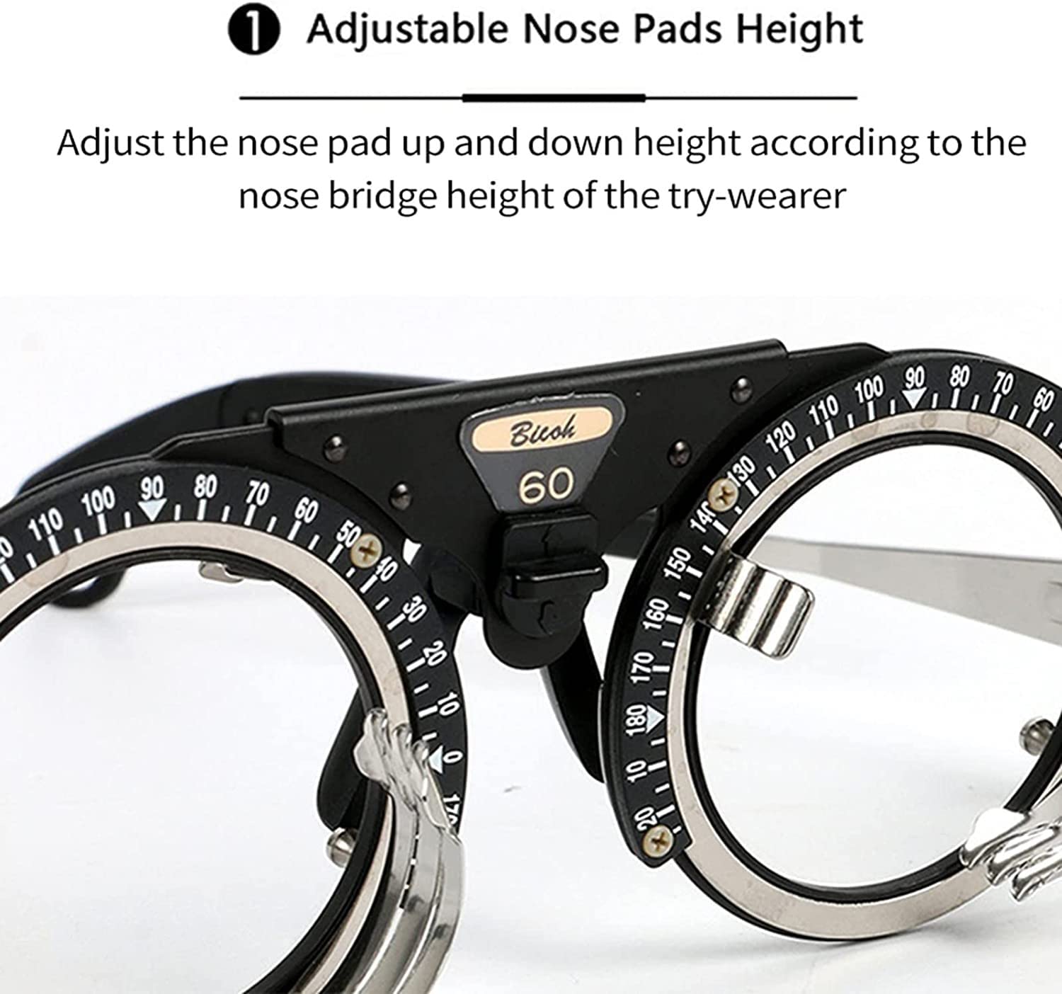 Adjustable Titanium Optometry Trial Frame with Astigmatism Axis & PD 48-70mm - Professional Eye Exam Lens Testing Frame for Opticians - Perfect for Vision Testing, Eye Exams & Optometry Practices