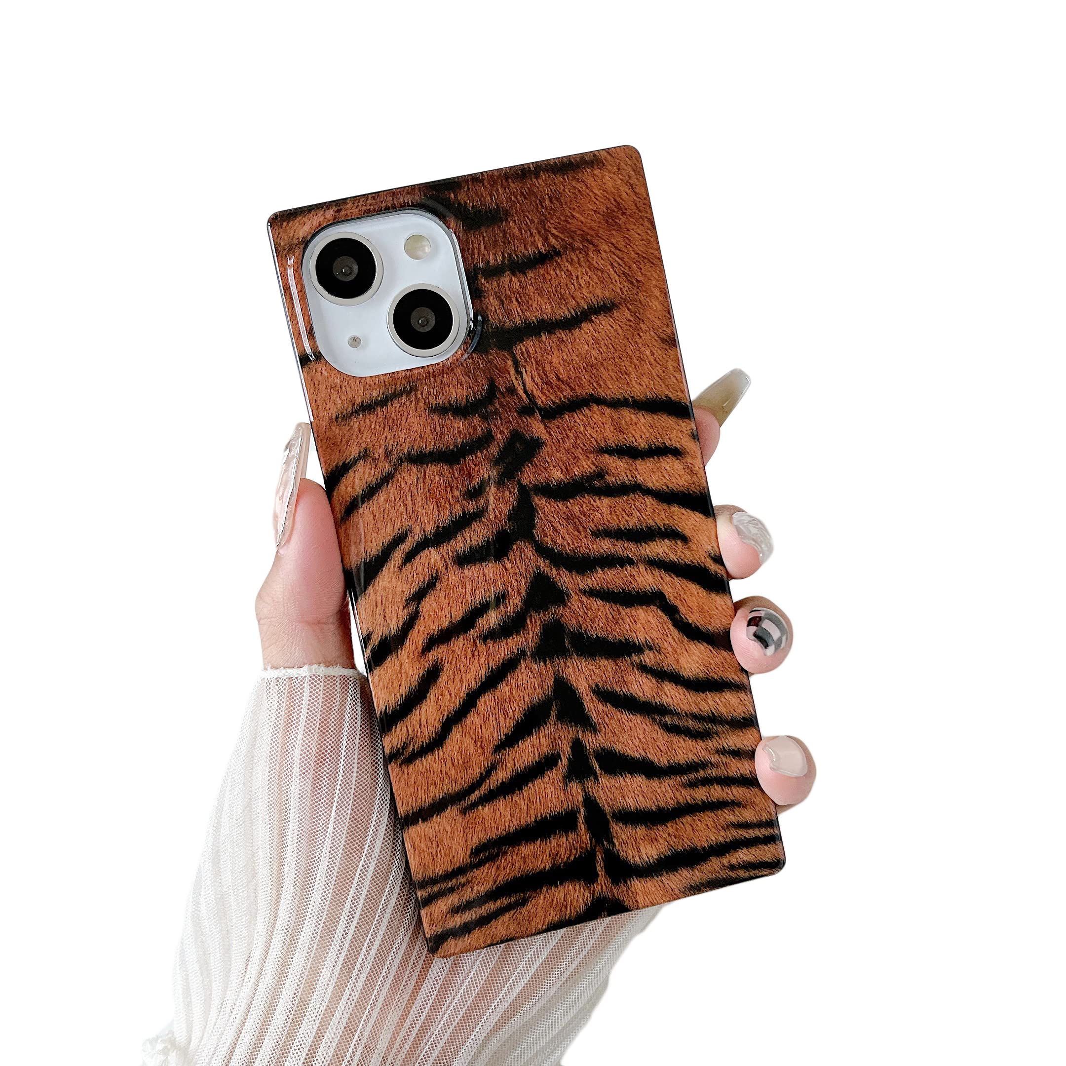 Cocomii Square iPhone 13 Pro Max Case - Slim Lightweight Glossy Cover with Luxury Apex Tiger Print (Black & Orange) - Compatible with Apple iPhone 13 Pro Max - Perfect for Daily Use, Office & Outdoor Protection