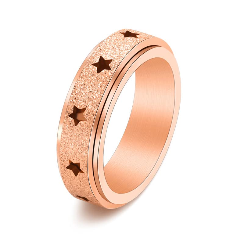 Keep Going Inspirational Spinner Ring - Stainless Steel Motivational Jewelry for Teens & Women, Star Glitter Matte Finish, Sizes 5-12 - Perfect for Graduation Gifts, Daily Encouragement & Stress Relief