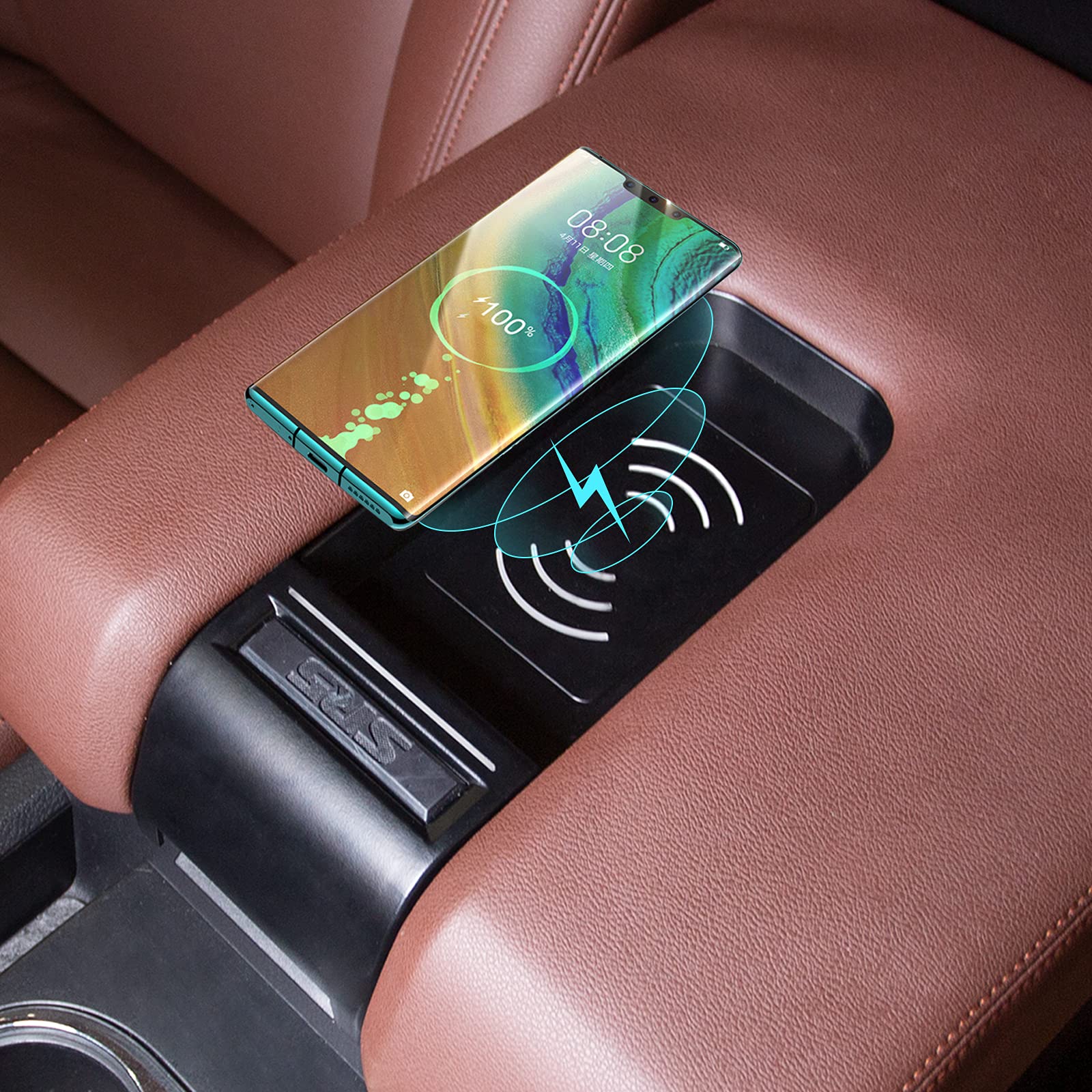 Xipex Fit 2014-2021 Toyota Tundra 15W Fast Wireless Charger Pad - Qi Certified Phone Charging Tray Accessory for iPhone & Android - Perfect for Road Trips & Daily Commutes