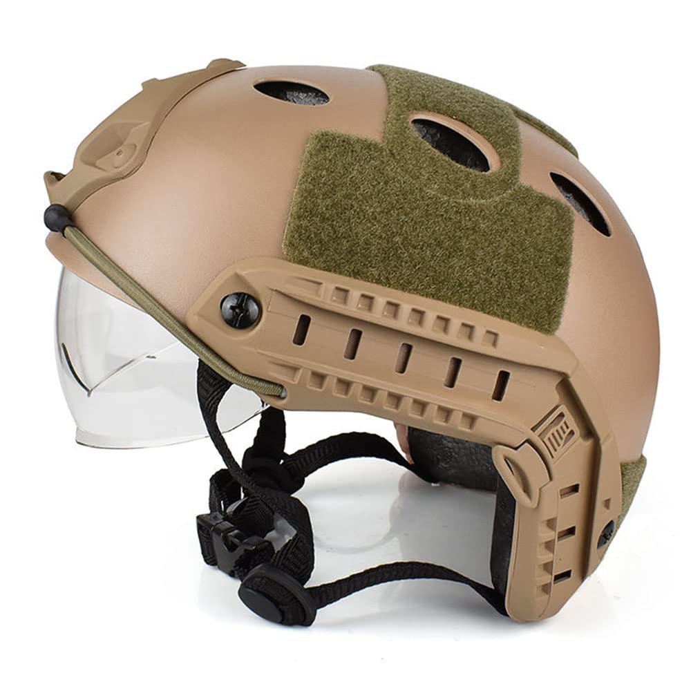 Tactical Airsoft Helmet - Fast PJ Style with Goggles, NVG Mount & Side Rails for Airsoft, Paintball, Military Simulation & Outdoor Combat Games | Perfect for CQB, Field Battles & Tactical Training
